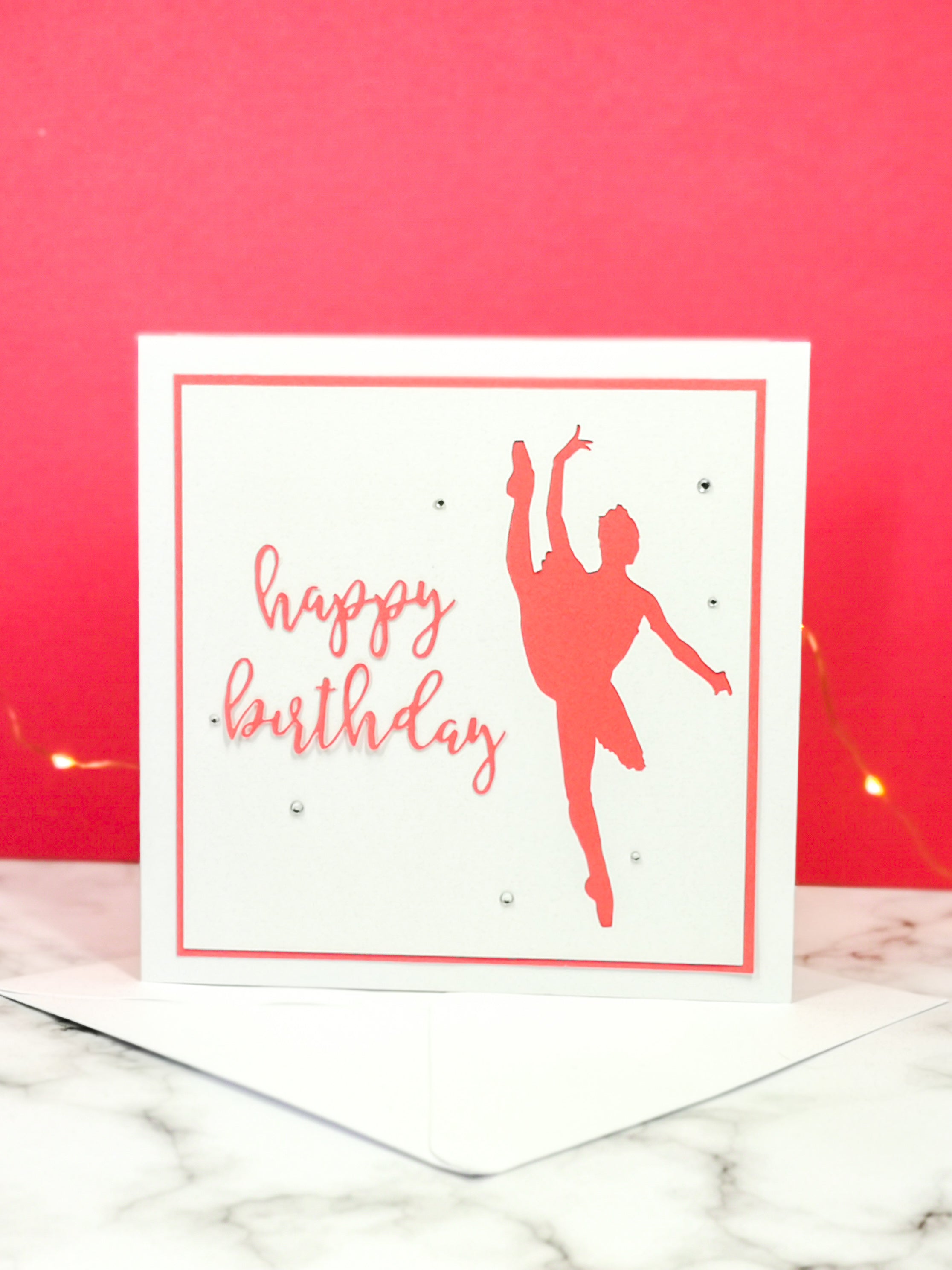 Tilt | Ballerina Handmade Large Square Silhouette Birthday Card | The Bright Edition