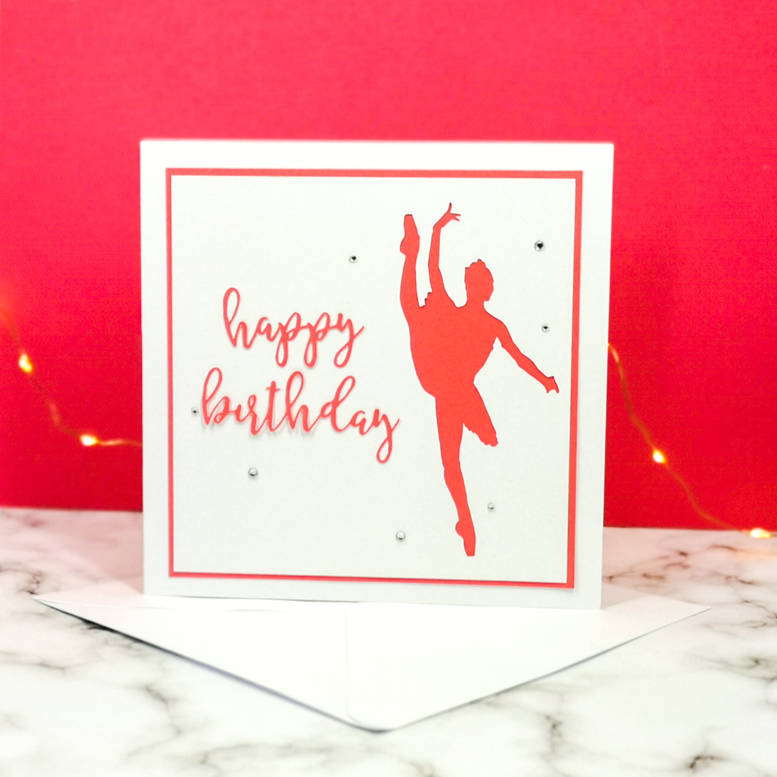 Tilt | Ballerina Handmade Large Square Silhouette Birthday Card | The Bright Edition