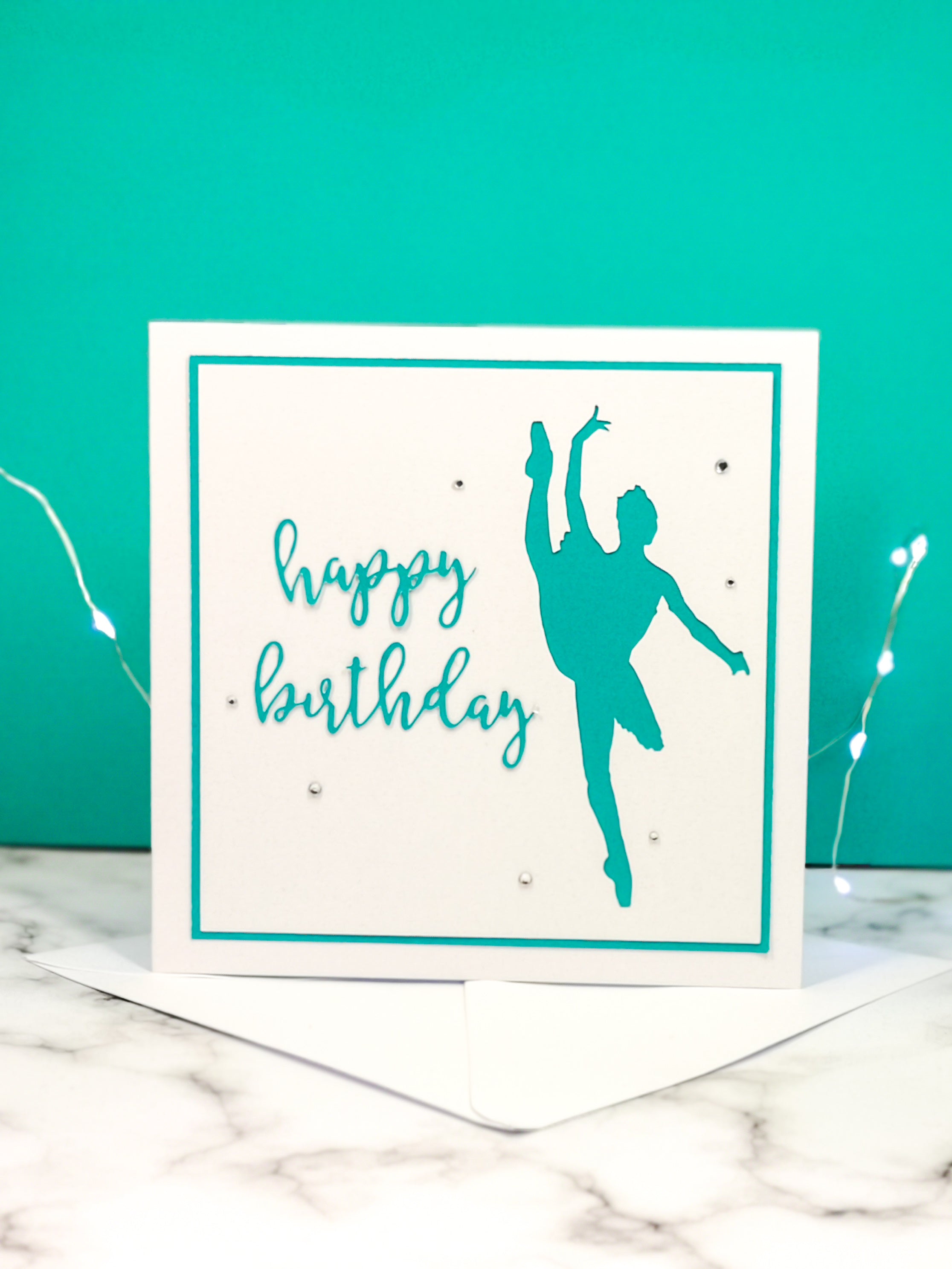 Tilt | Ballerina Handmade Large Square Silhouette Birthday Card | The Bright Edition