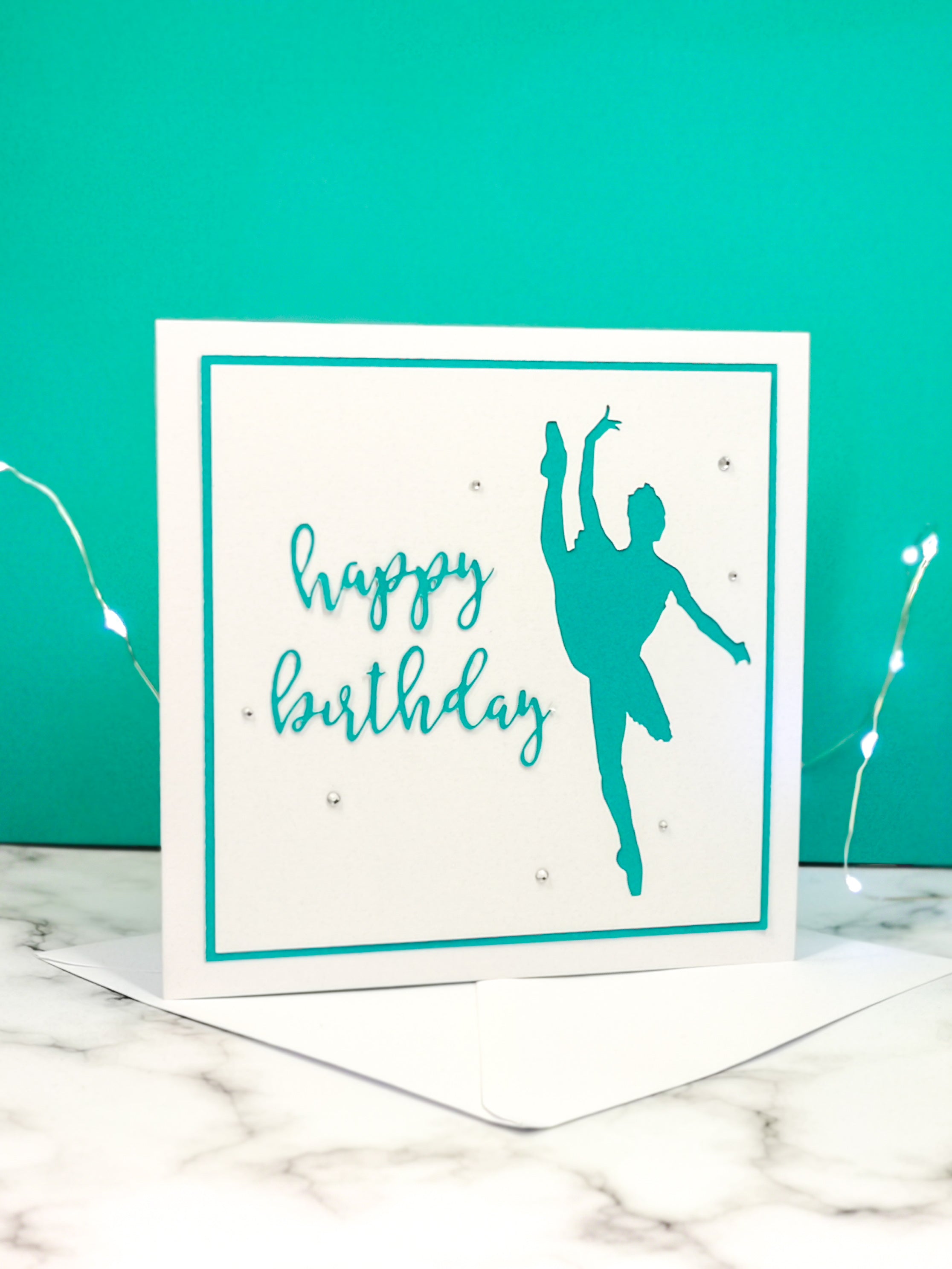 Tilt | Ballerina Handmade Large Square Silhouette Birthday Card | The Bright Edition