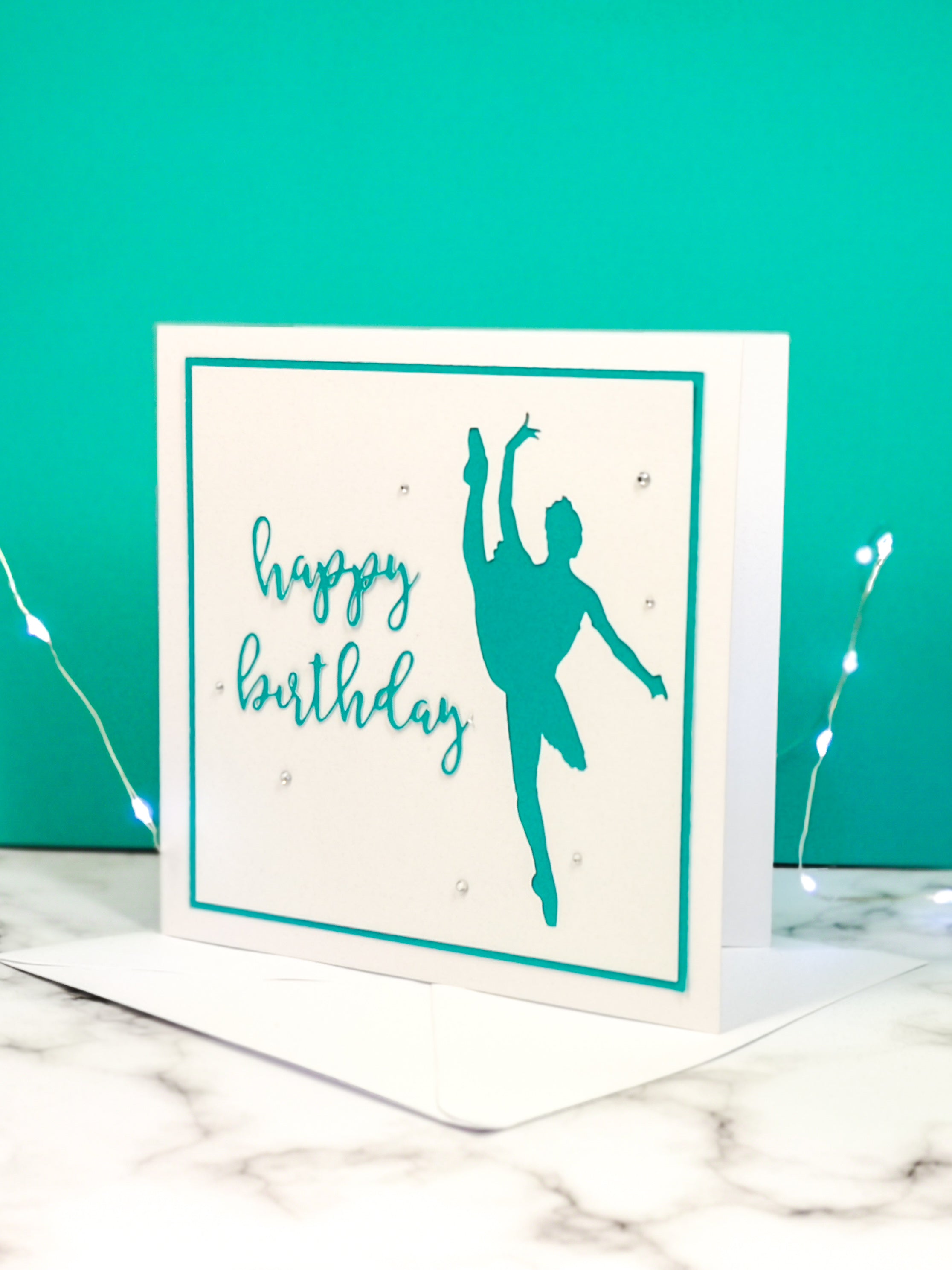 Tilt | Ballerina Handmade Large Square Silhouette Birthday Card | The Bright Edition