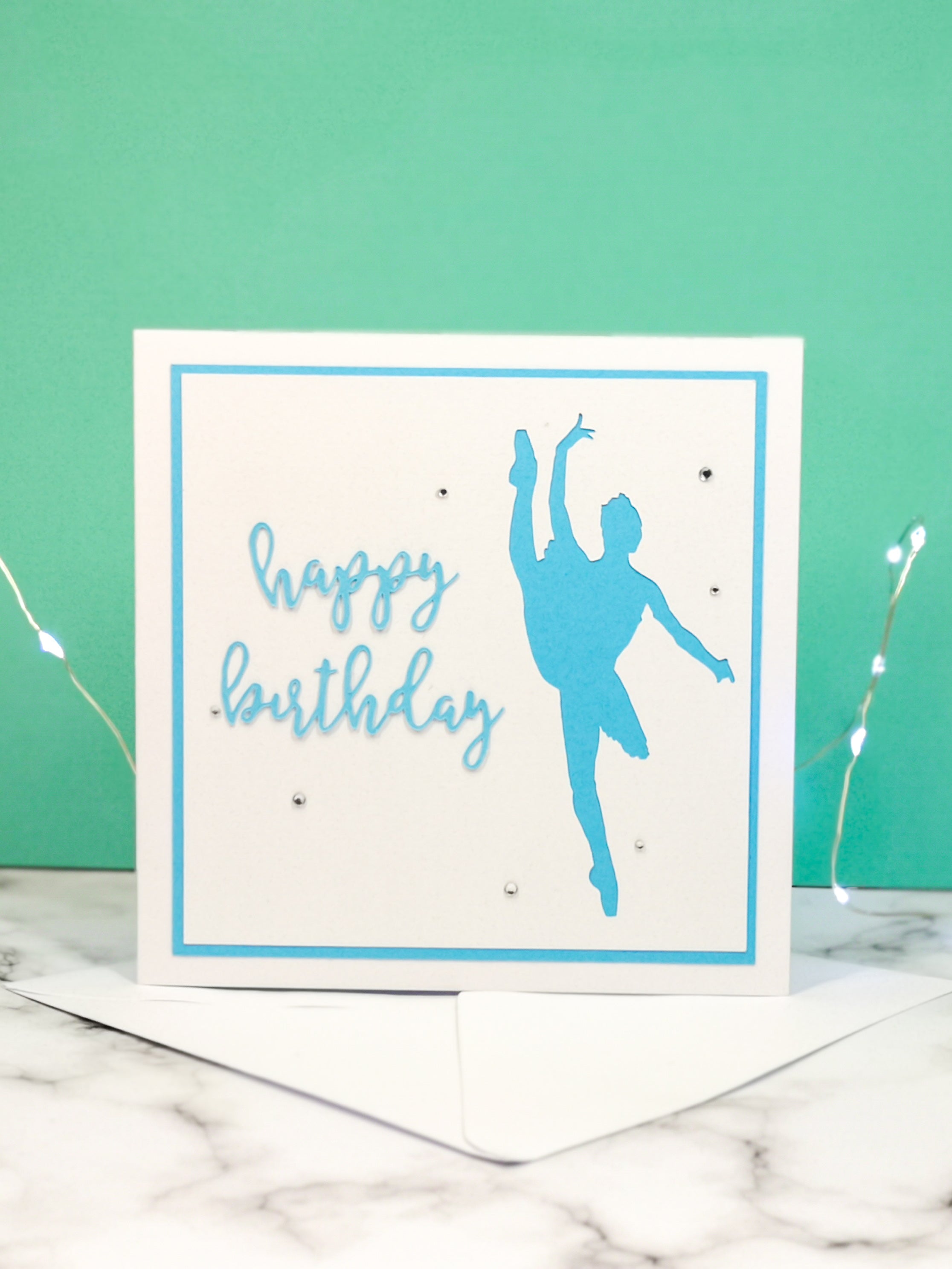 Tilt | Ballerina Handmade Large Square Silhouette Birthday Card | The Bright Edition