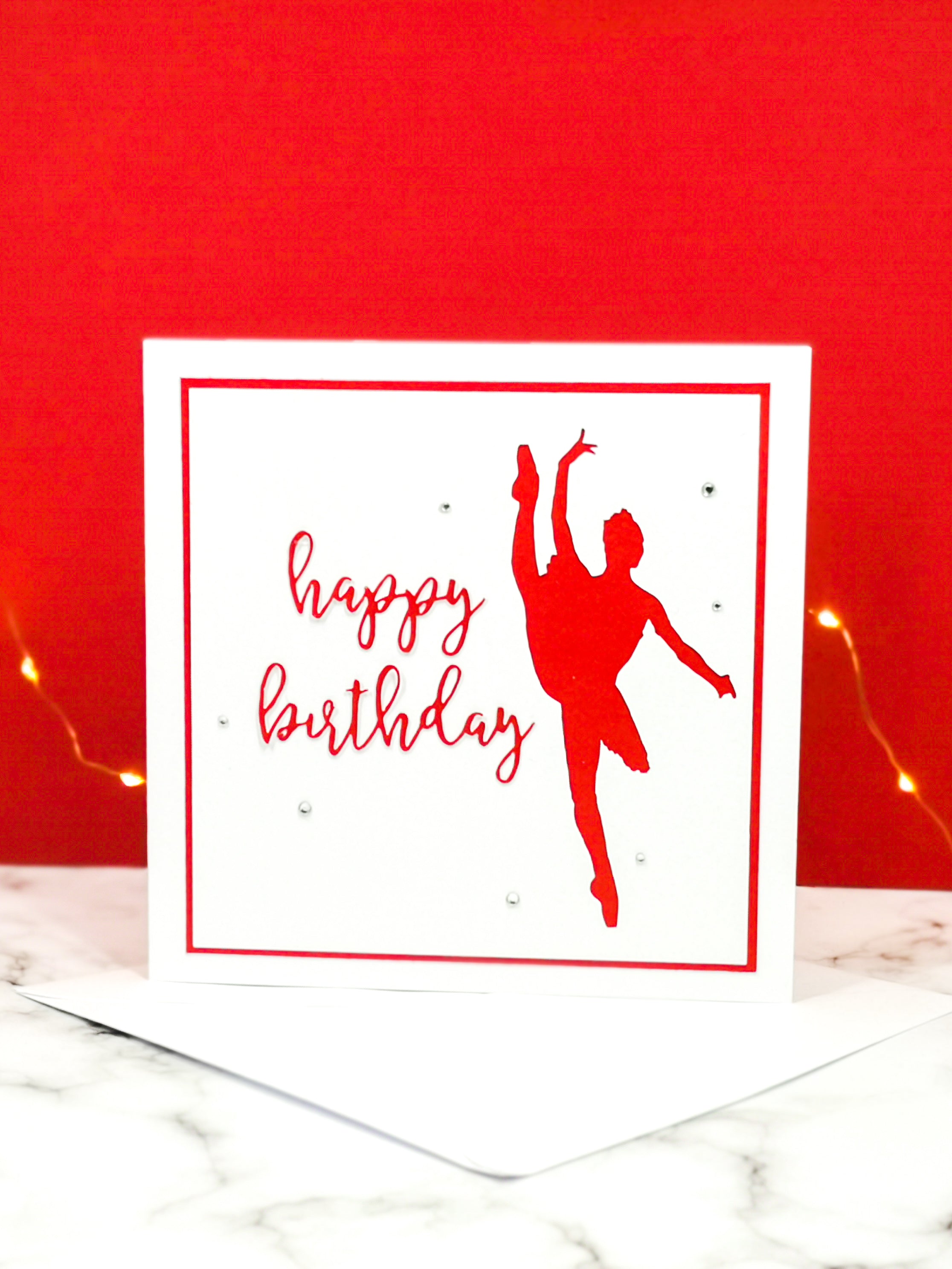 Tilt | Ballerina Handmade Large Square Silhouette Birthday Card | The Bright Edition