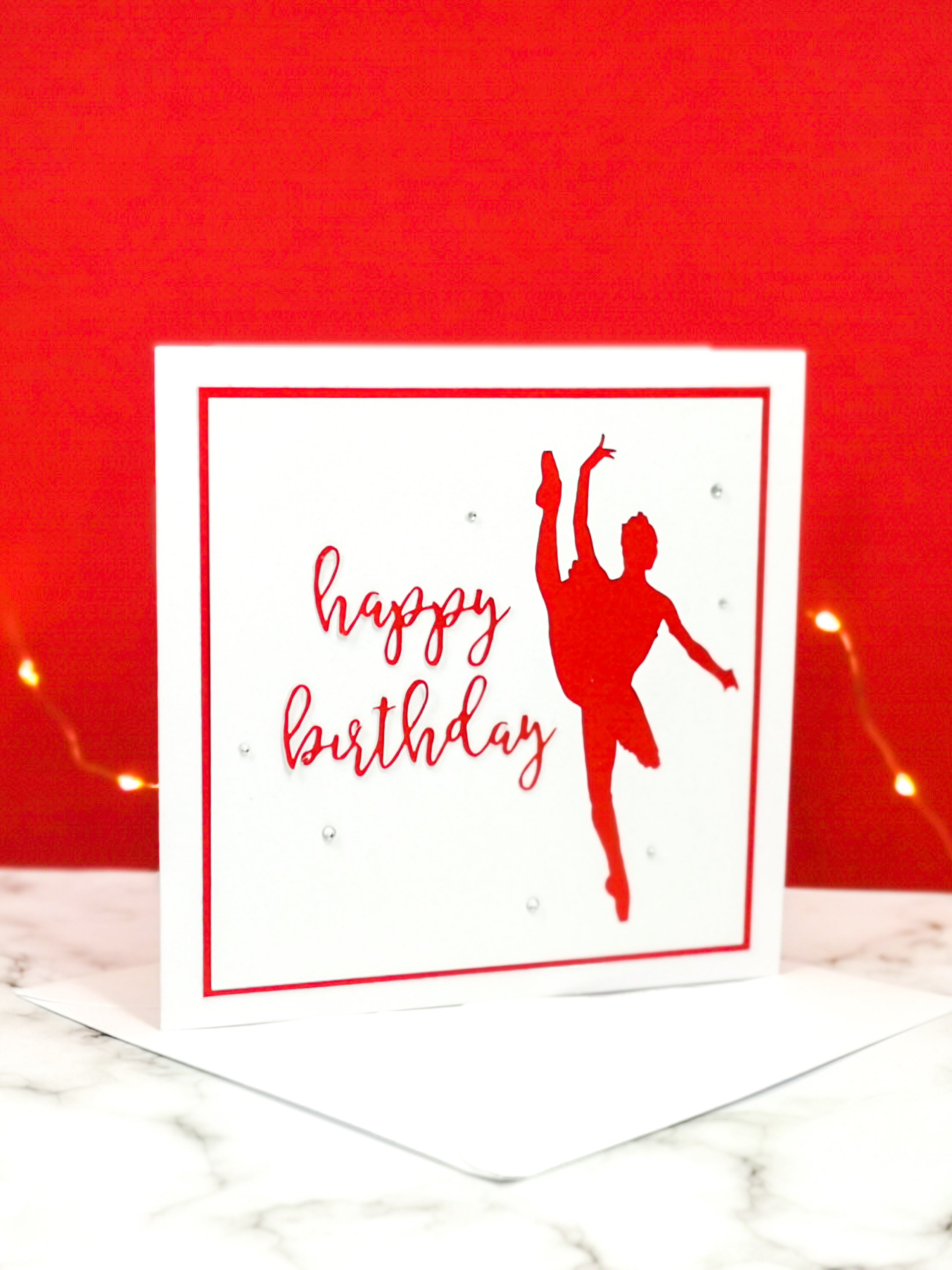 Tilt | Ballerina Handmade Large Square Silhouette Birthday Card | The Bright Edition