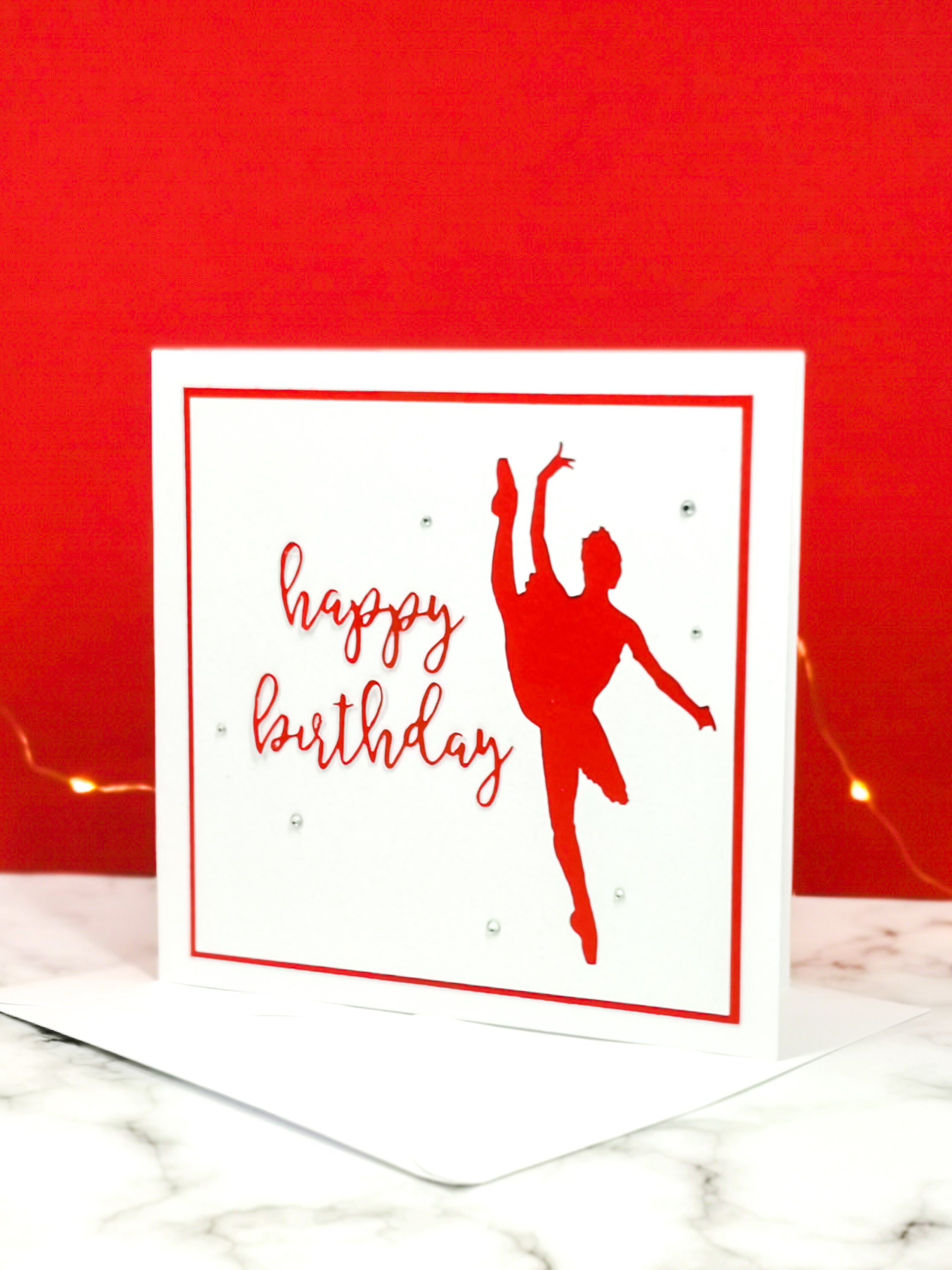 Tilt | Ballerina Handmade Large Square Silhouette Birthday Card | The Bright Edition