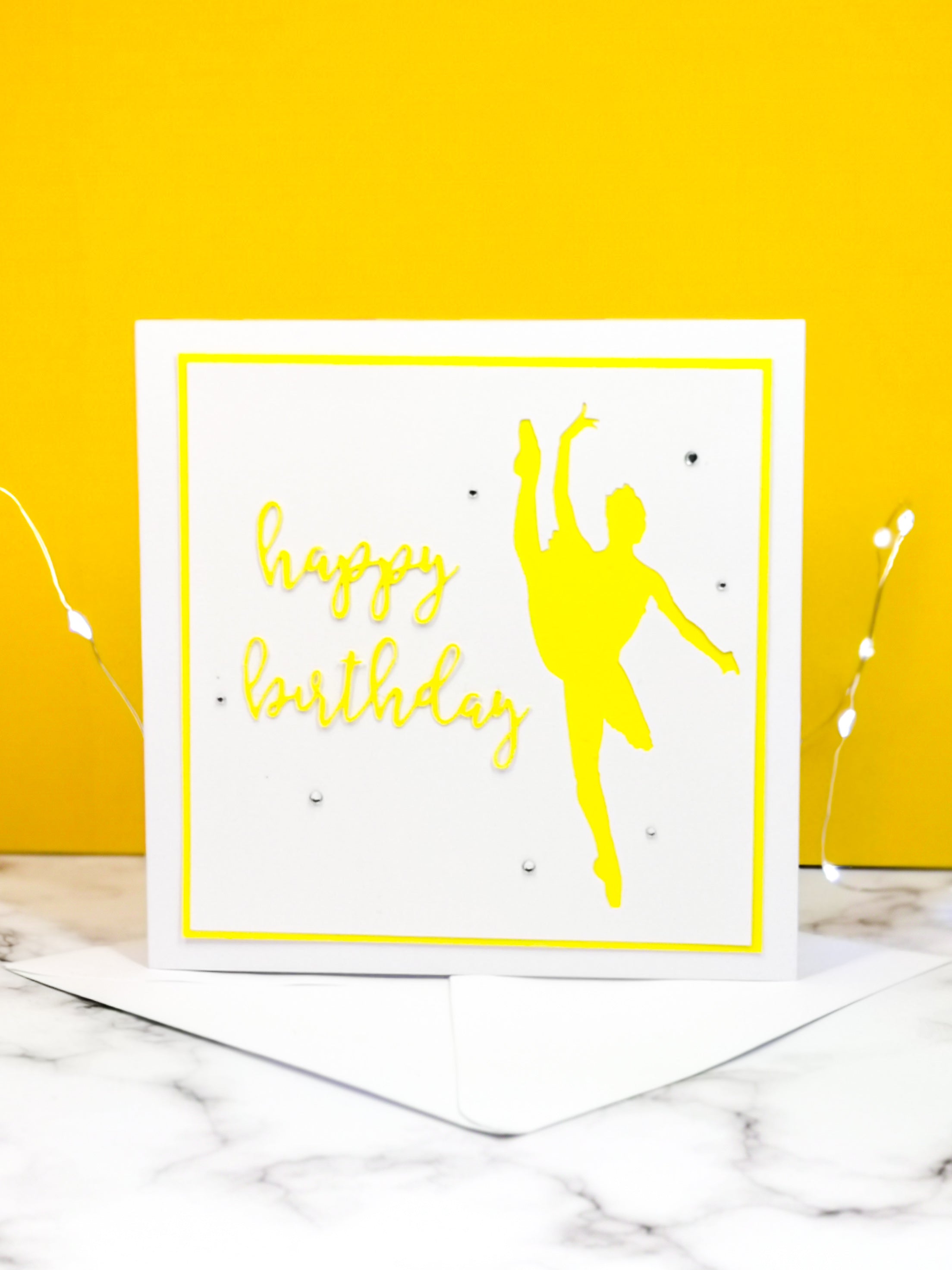 Tilt | Ballerina Handmade Large Square Silhouette Birthday Card | The Bright Edition