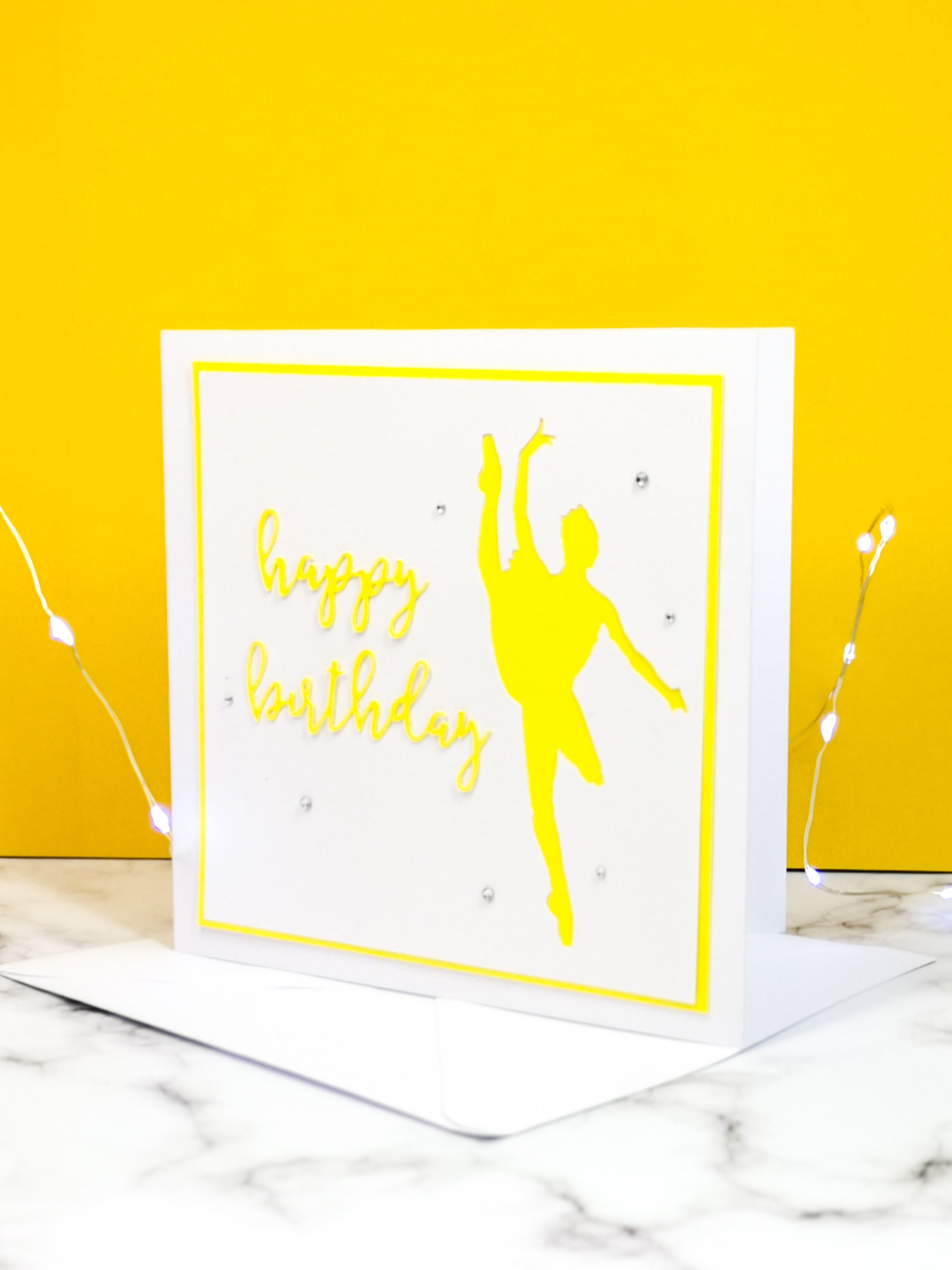 Tilt | Ballerina Handmade Large Square Silhouette Birthday Card | The Bright Edition