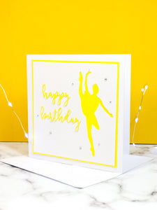 Tilt | Ballerina Handmade Large Square Silhouette Birthday Card | The Bright Edition