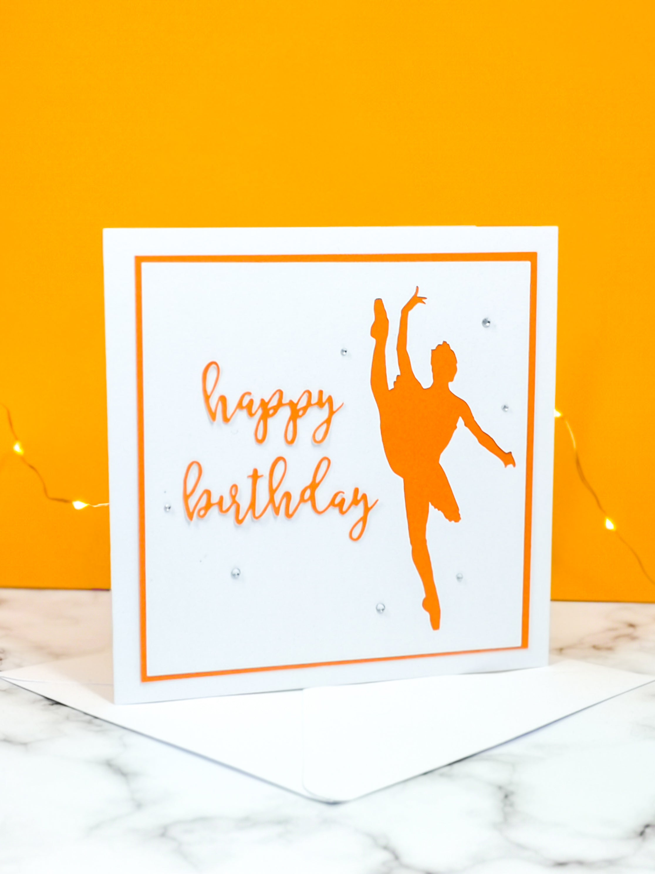 Tilt | Ballerina Handmade Large Square Silhouette Birthday Card | The Bright Edition