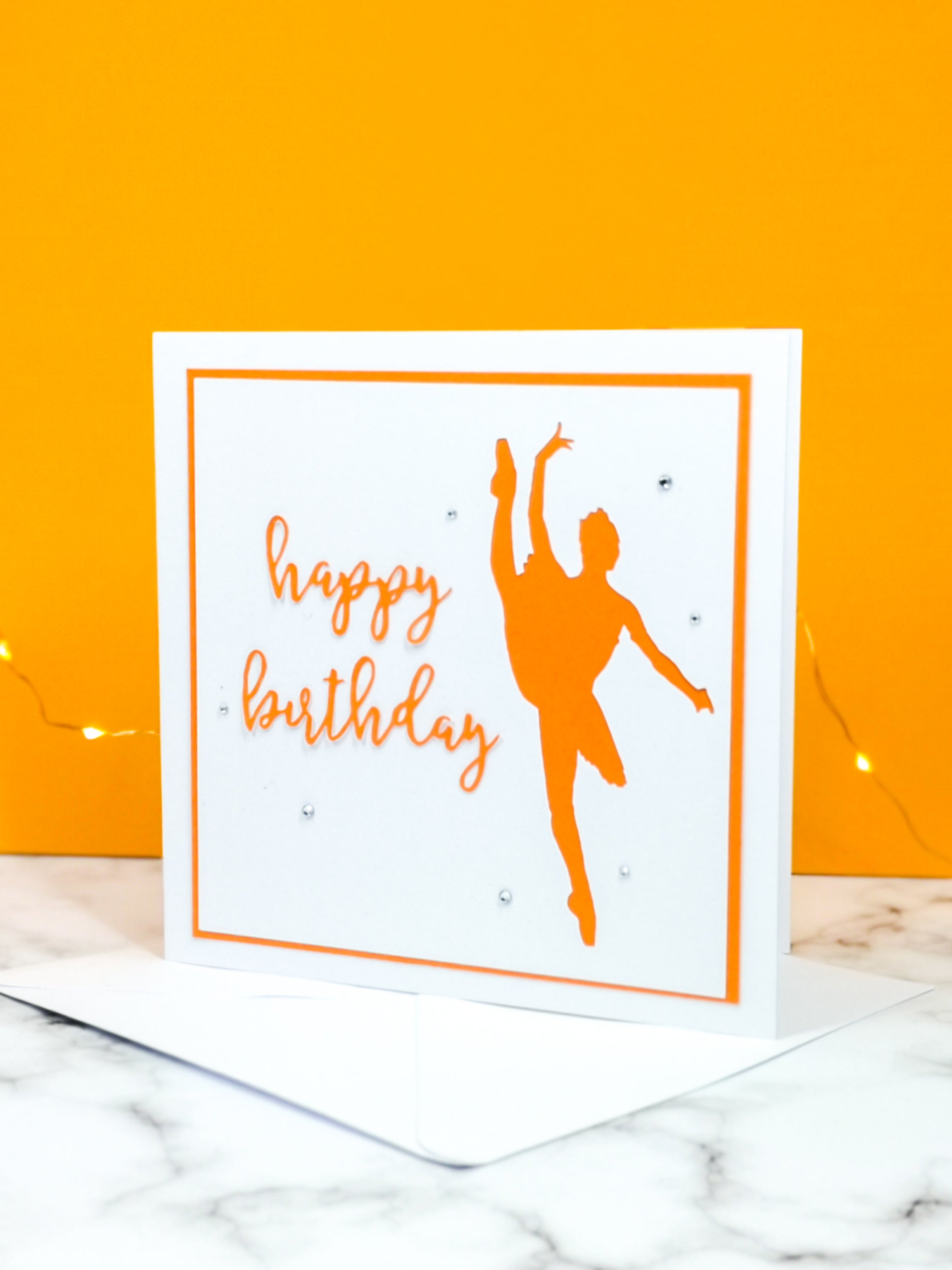 Tilt | Ballerina Handmade Large Square Silhouette Birthday Card | The Bright Edition