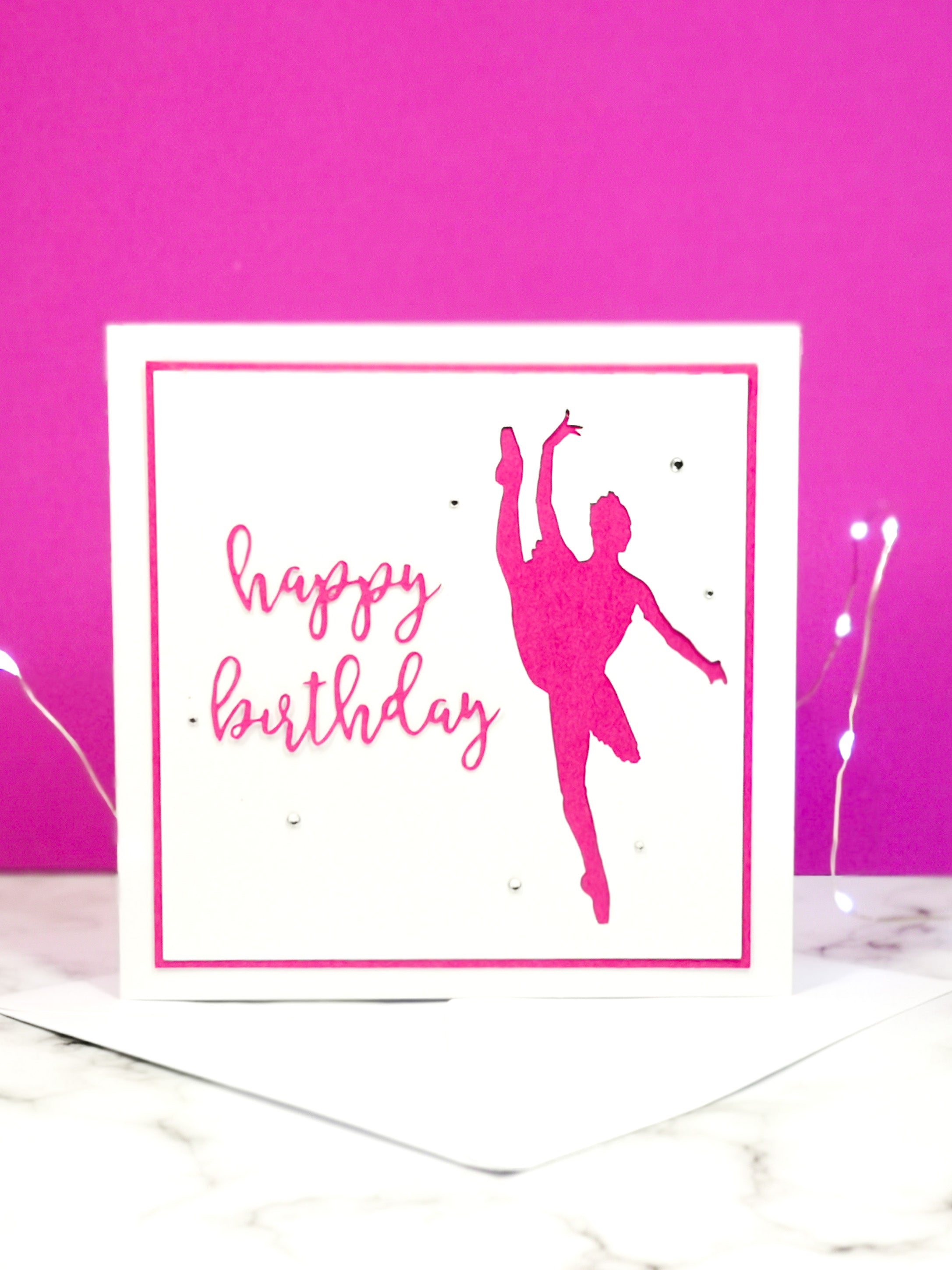 Tilt | Ballerina Handmade Large Square Silhouette Birthday Card | The Bright Edition