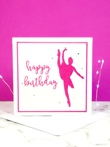 Tilt | Ballerina Handmade Large Square Silhouette Birthday Card | The Bright Edition