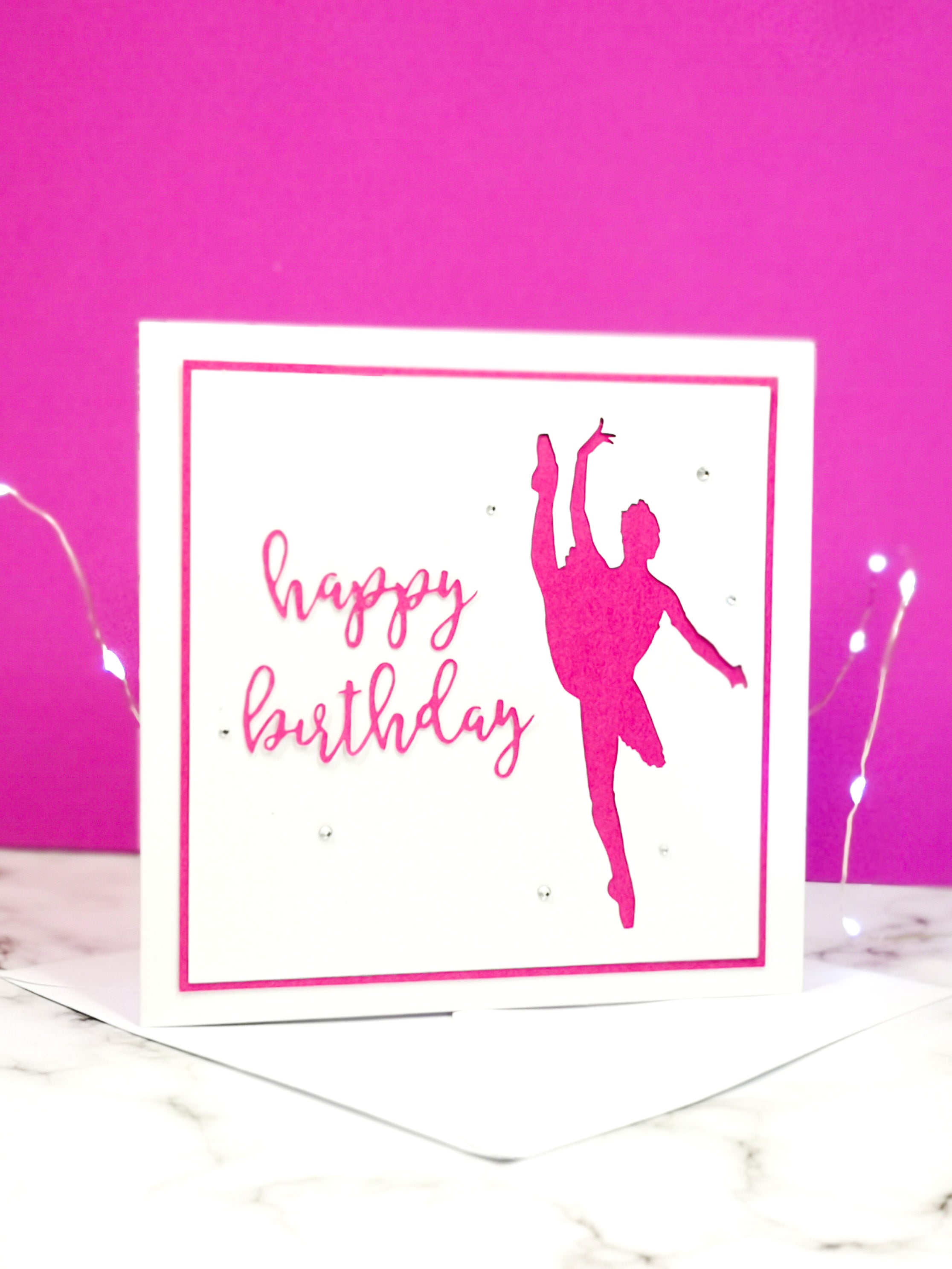 Tilt | Ballerina Handmade Large Square Silhouette Birthday Card | The Bright Edition