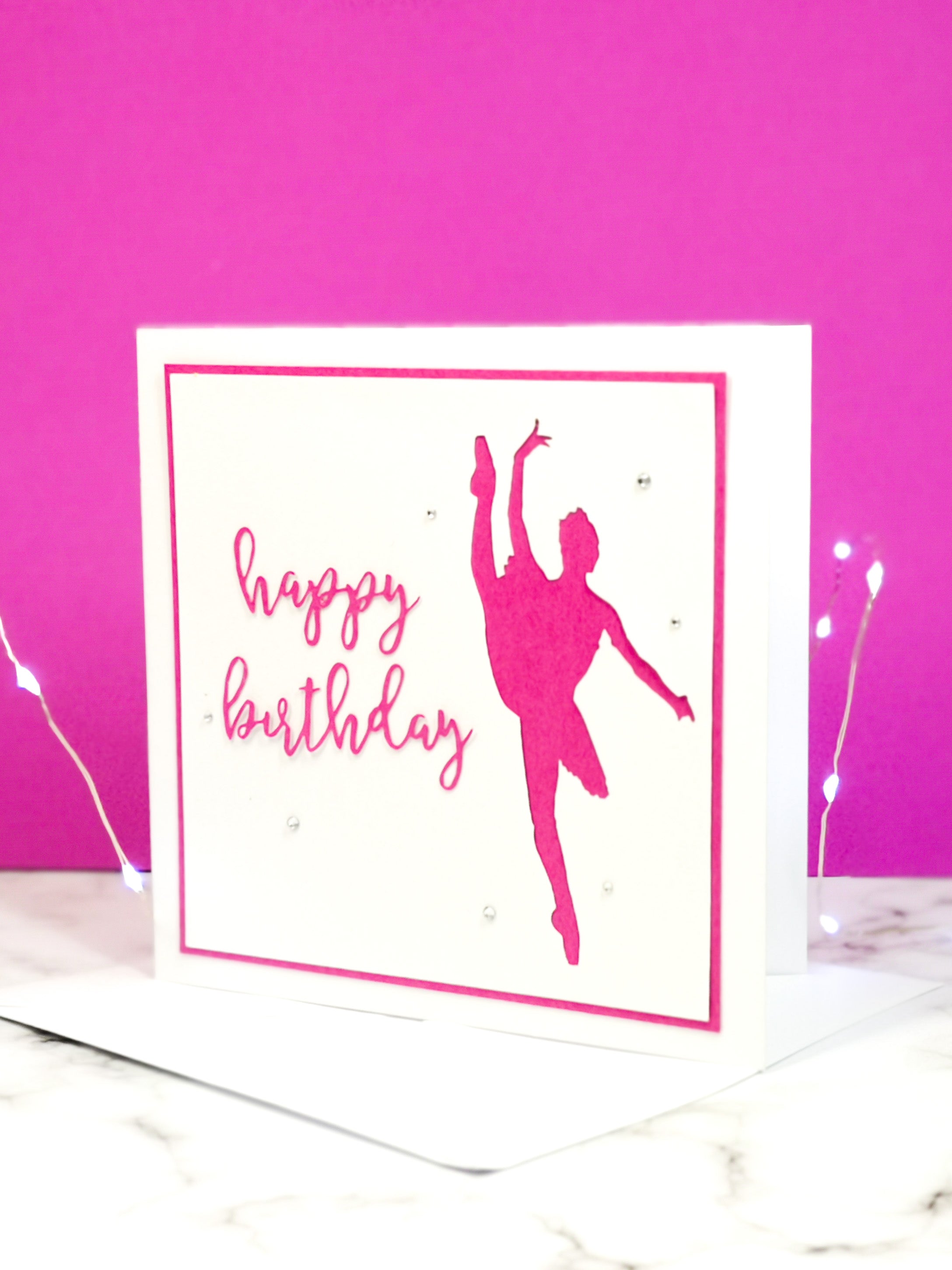 Tilt | Ballerina Handmade Large Square Silhouette Birthday Card | The Bright Edition