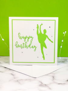 Tilt | Ballerina Handmade Large Square Silhouette Birthday Card | The Bright Edition