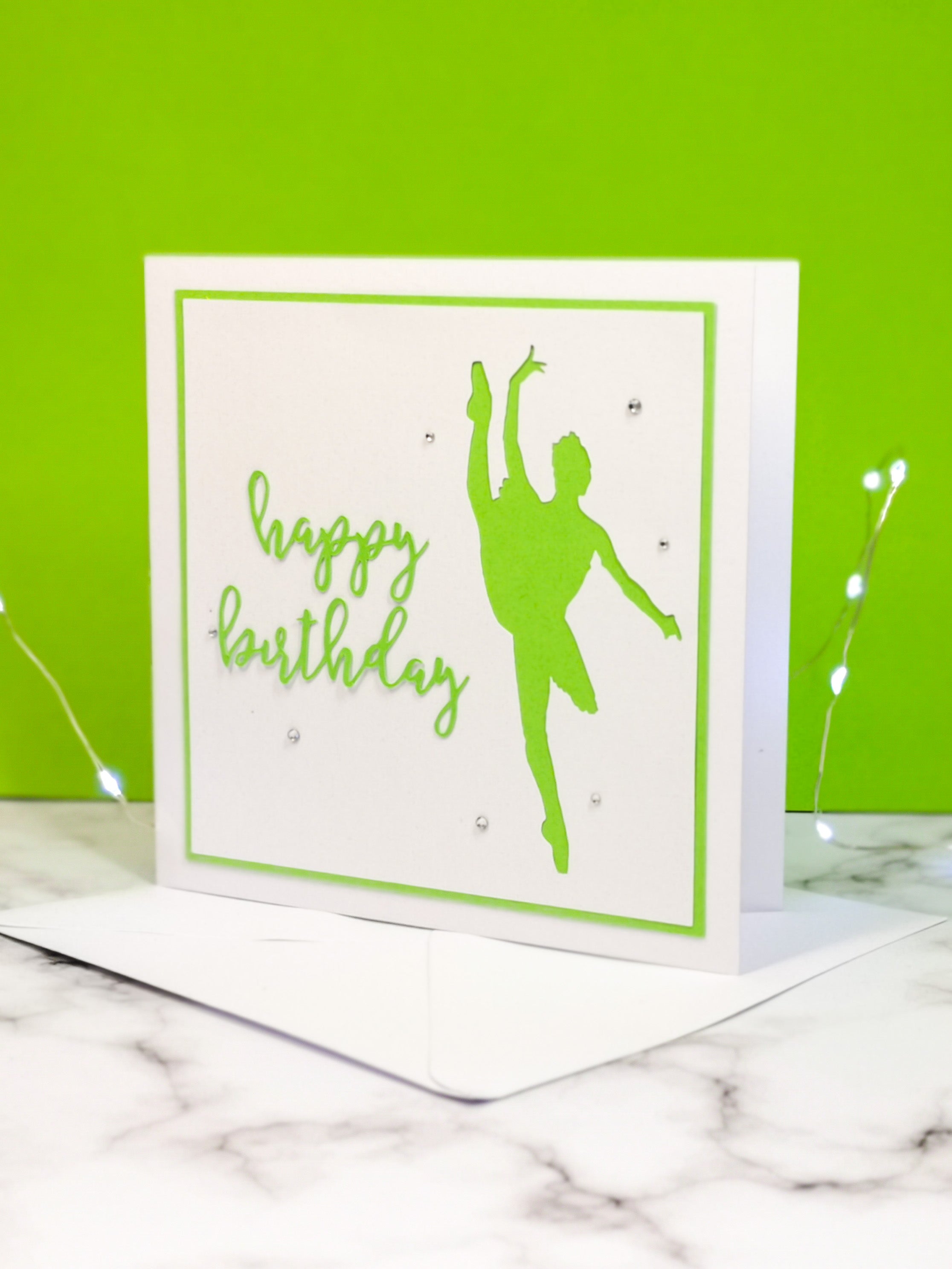 Tilt | Ballerina Handmade Large Square Silhouette Birthday Card | The Bright Edition