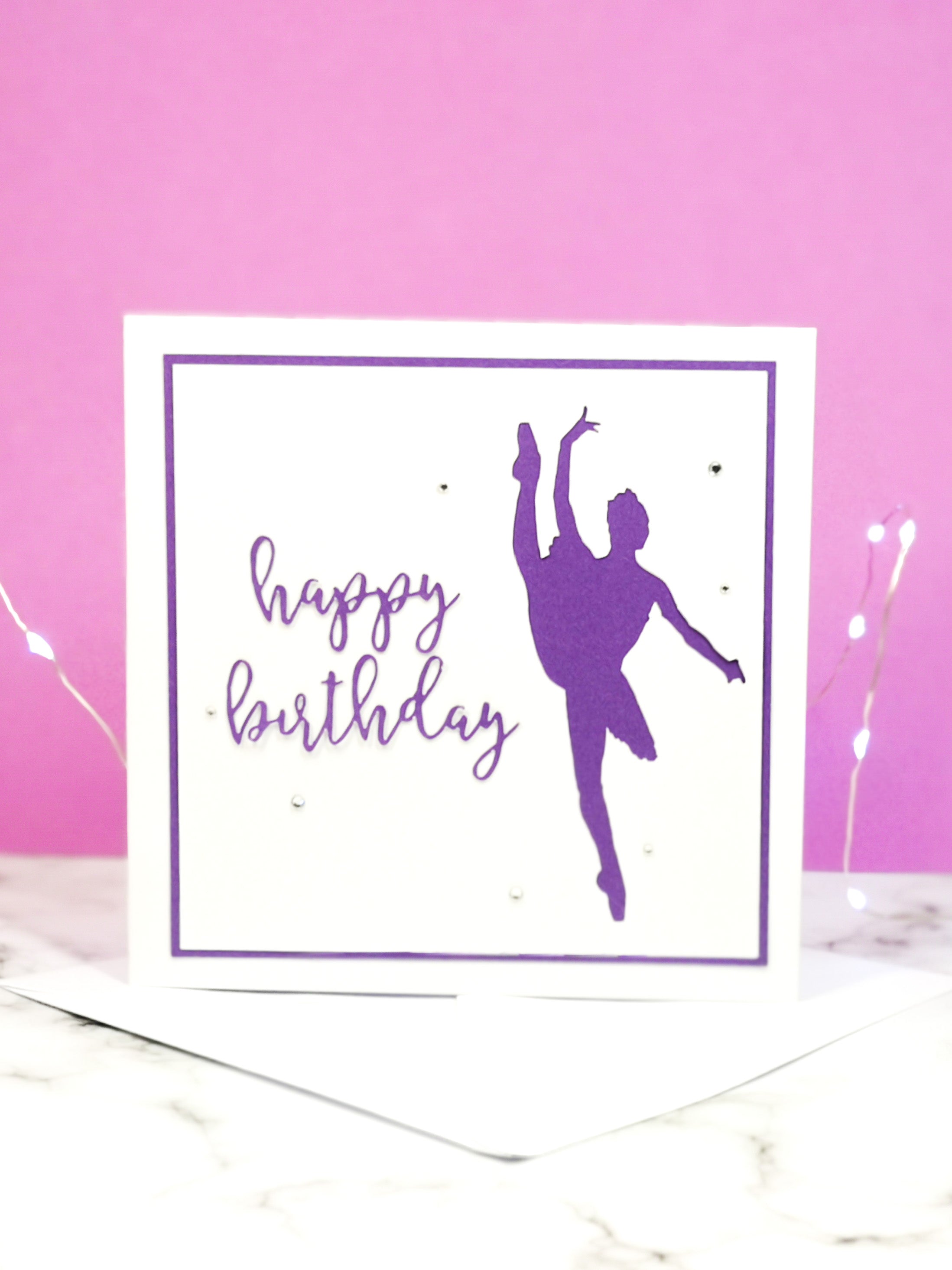 Tilt | Ballerina Handmade Large Square Silhouette Birthday Card | The Bright Edition