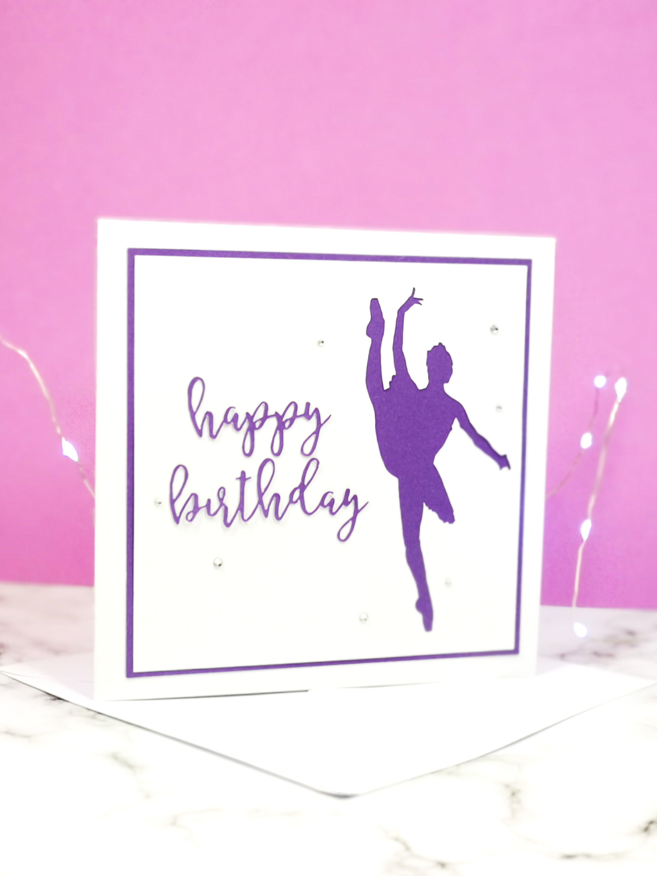 Tilt | Ballerina Handmade Large Square Silhouette Birthday Card | The Bright Edition