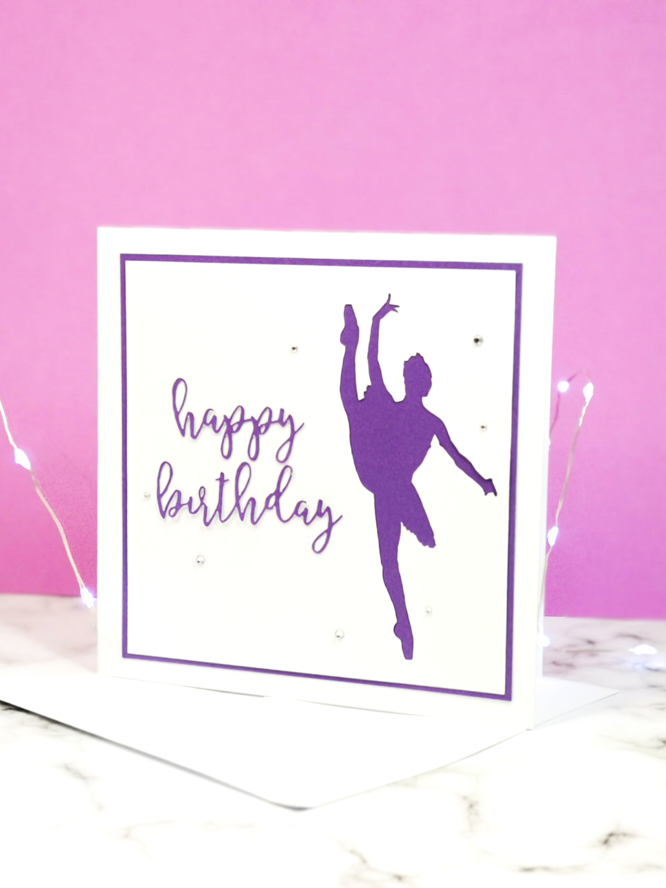 Tilt | Ballerina Handmade Large Square Silhouette Birthday Card | The Bright Edition