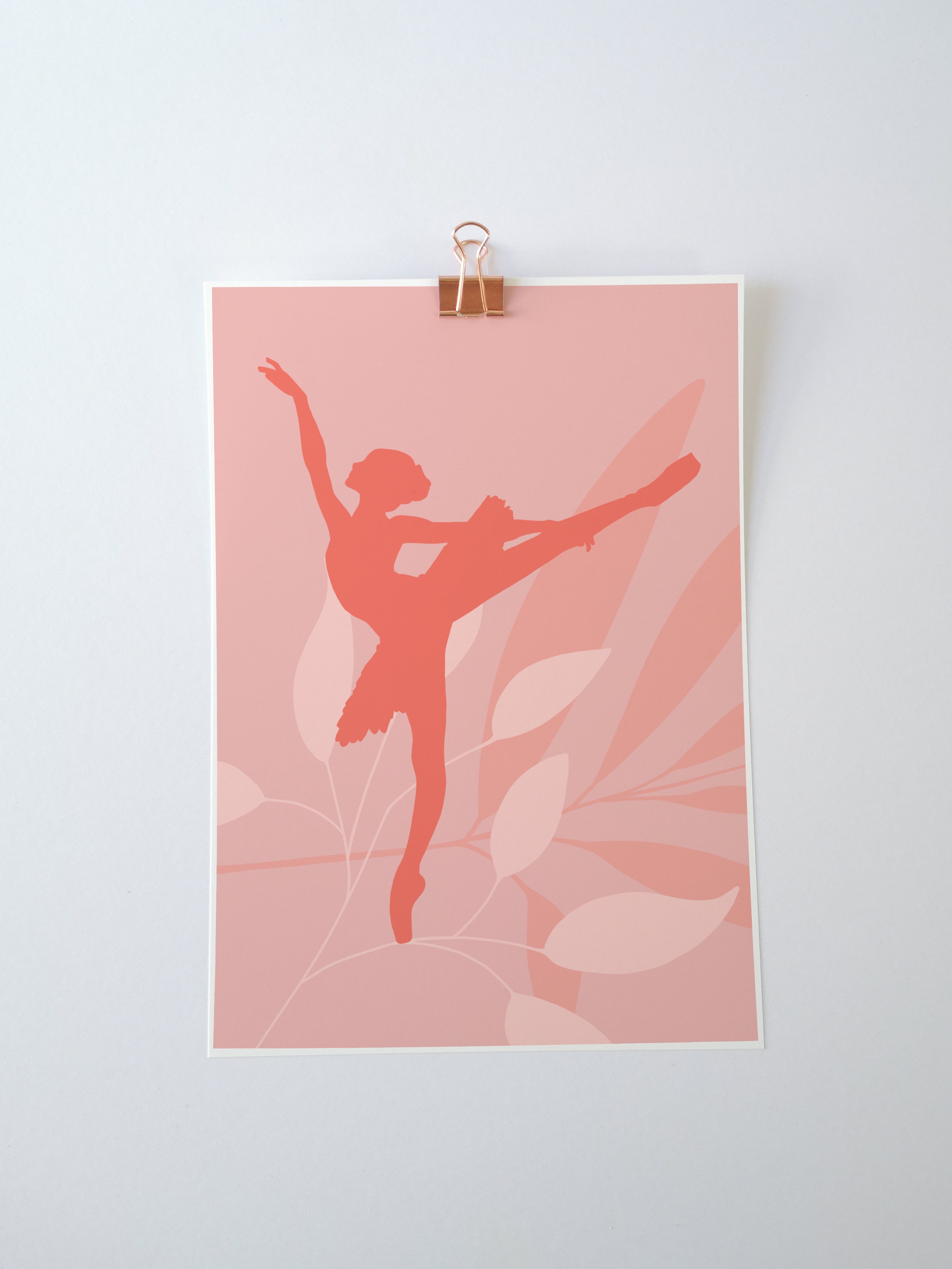 Ballerina Arabesque Silhouette Art Print | Ballet Dancer Wall Art