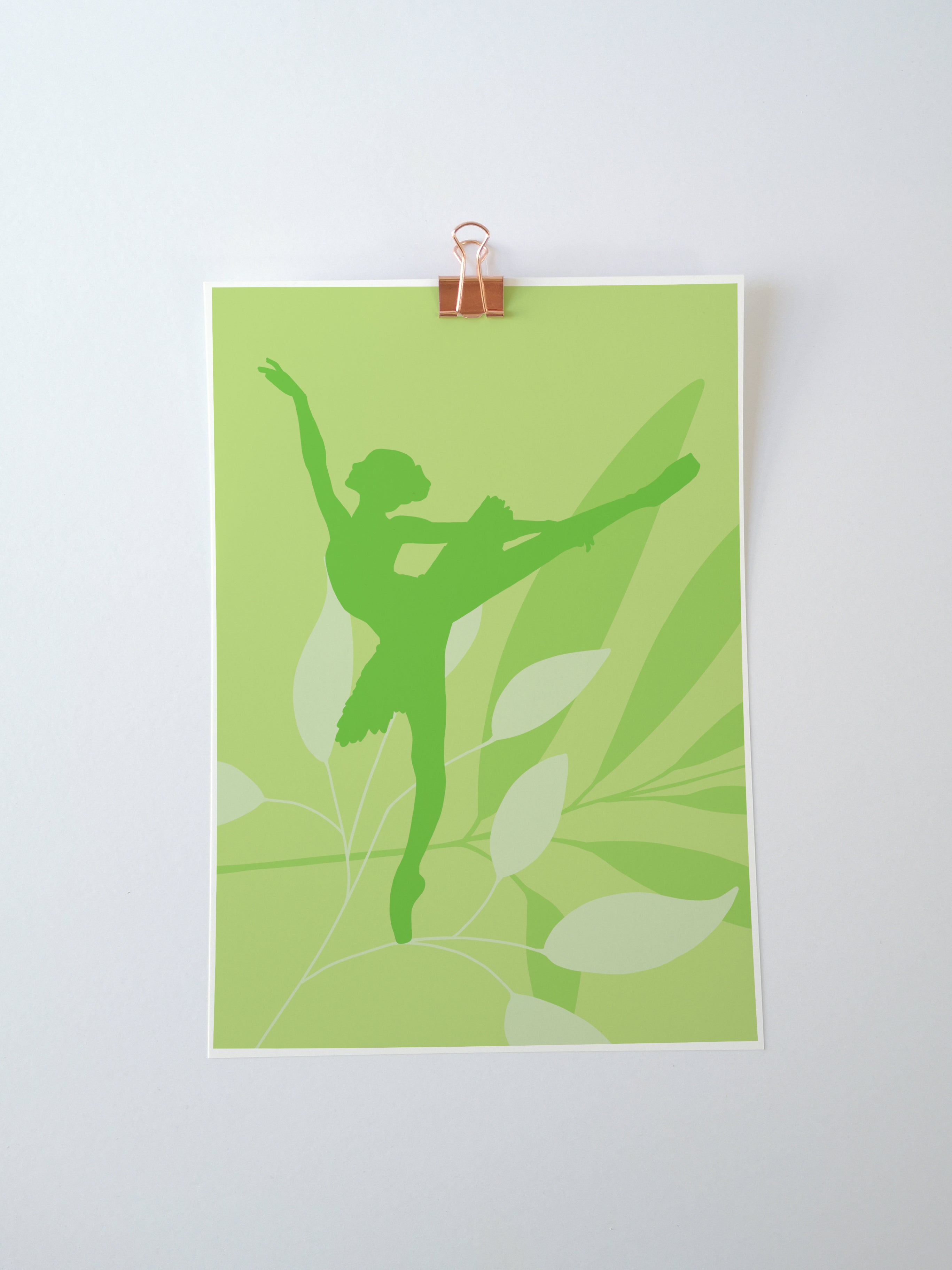 Ballerina Arabesque Silhouette Art Print | Ballet Dancer Wall Art