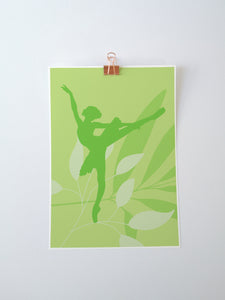 Ballerina Arabesque Silhouette Art Print | Ballet Dancer Wall Art