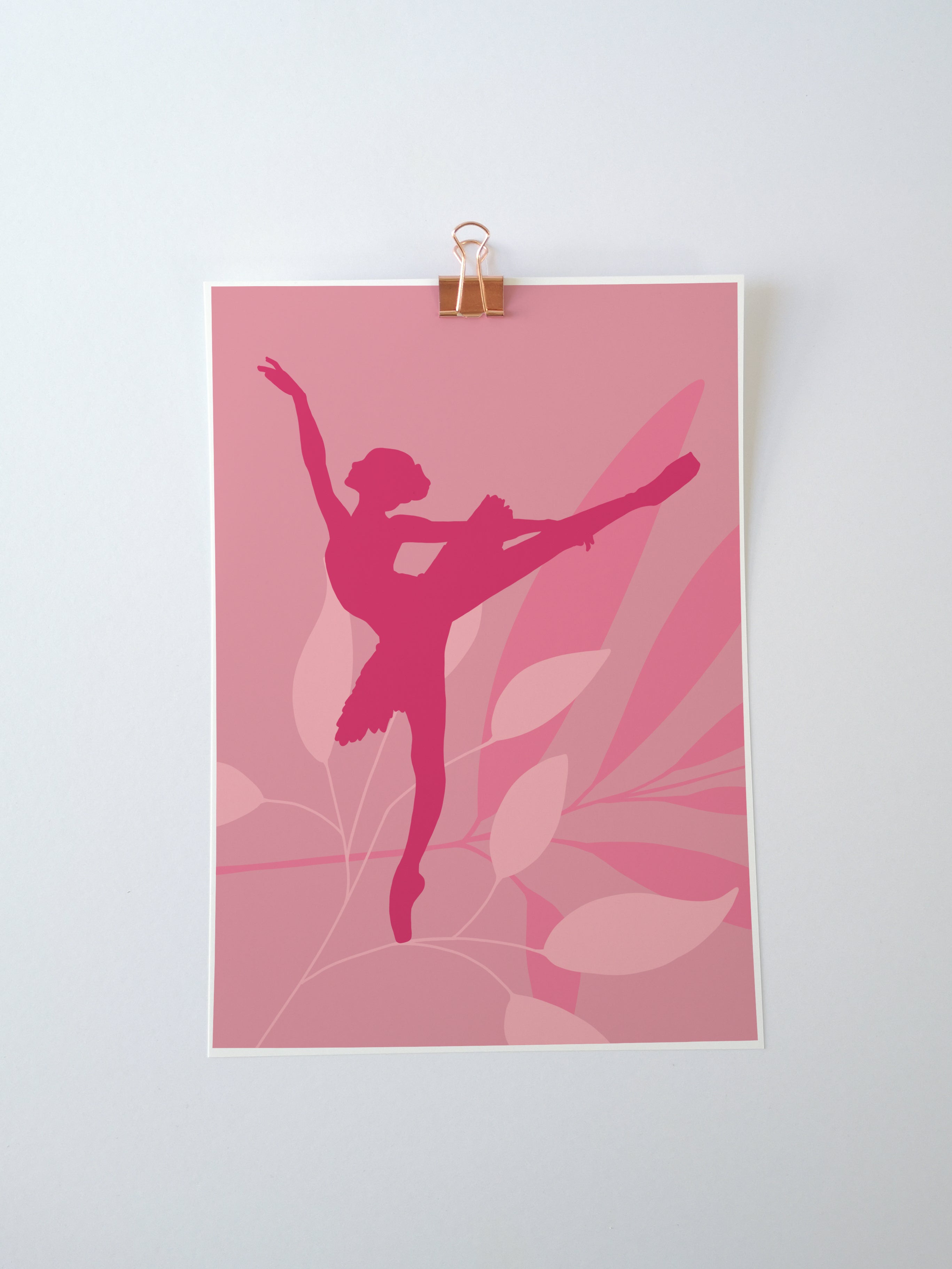 Ballerina Arabesque Silhouette Art Print | Ballet Dancer Wall Art