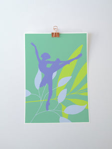 Ballerina Arabesque Silhouette Art Print | Ballet Dancer Wall Art | Summer '21 Edition