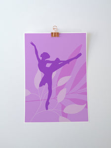 Ballerina Arabesque Silhouette Art Print | Ballet Dancer Wall Art