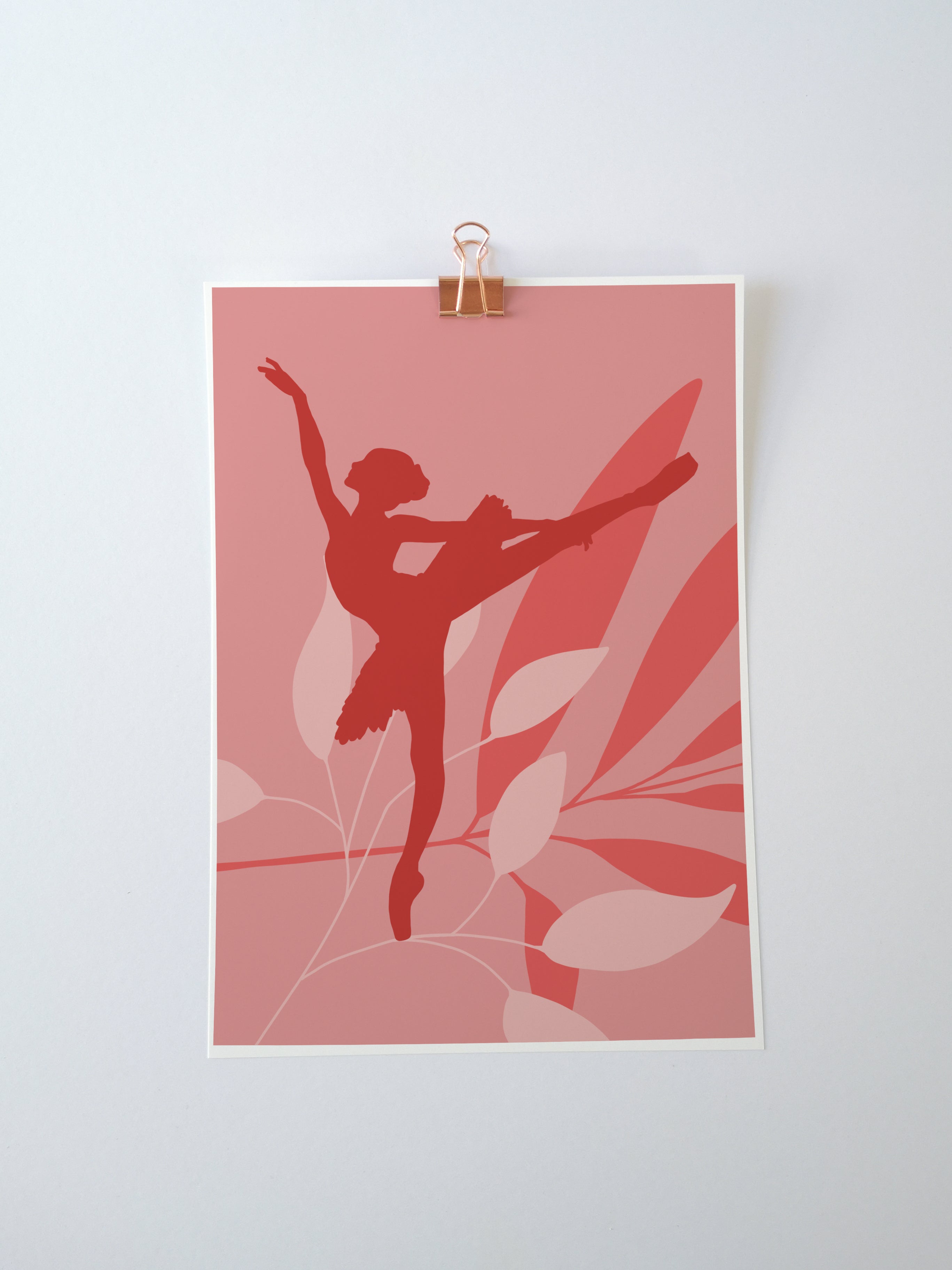 Ballerina Arabesque Silhouette Art Print | Ballet Dancer Wall Art