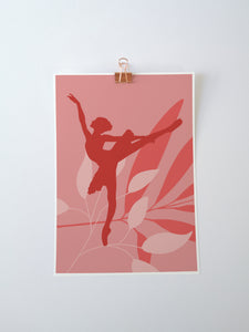 Ballerina Arabesque Silhouette Art Print | Ballet Dancer Wall Art