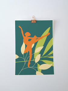 Ballerina Arabesque Silhouette Art Print | Ballet Dancer Wall Art | Summer '21 Edition