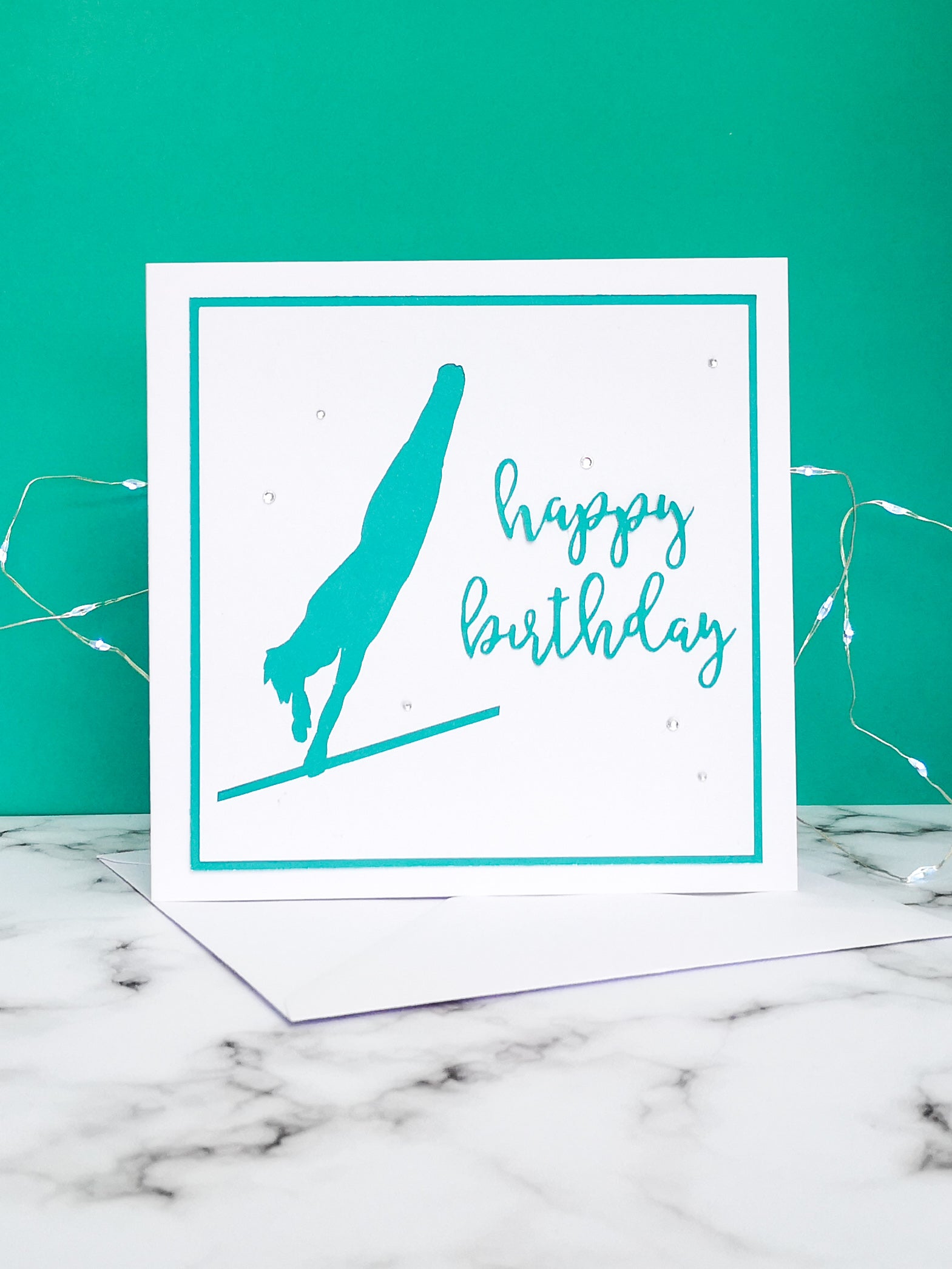 Blind Turn | Handmade Large Square Silhouette Birthday Card | The Bright Edition