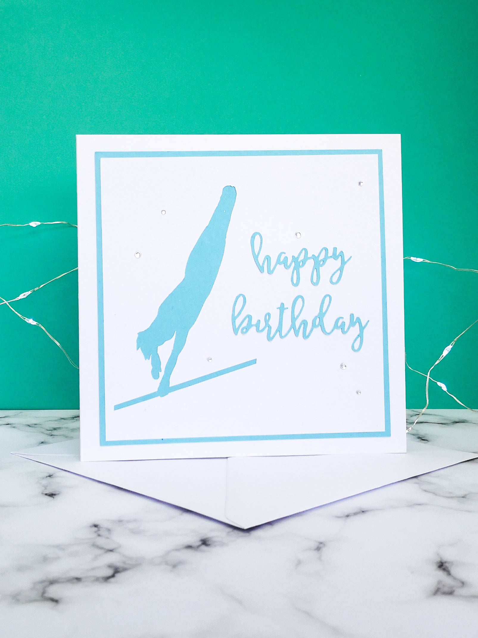 Blind Turn | Handmade Large Square Silhouette Birthday Card | The Bright Edition