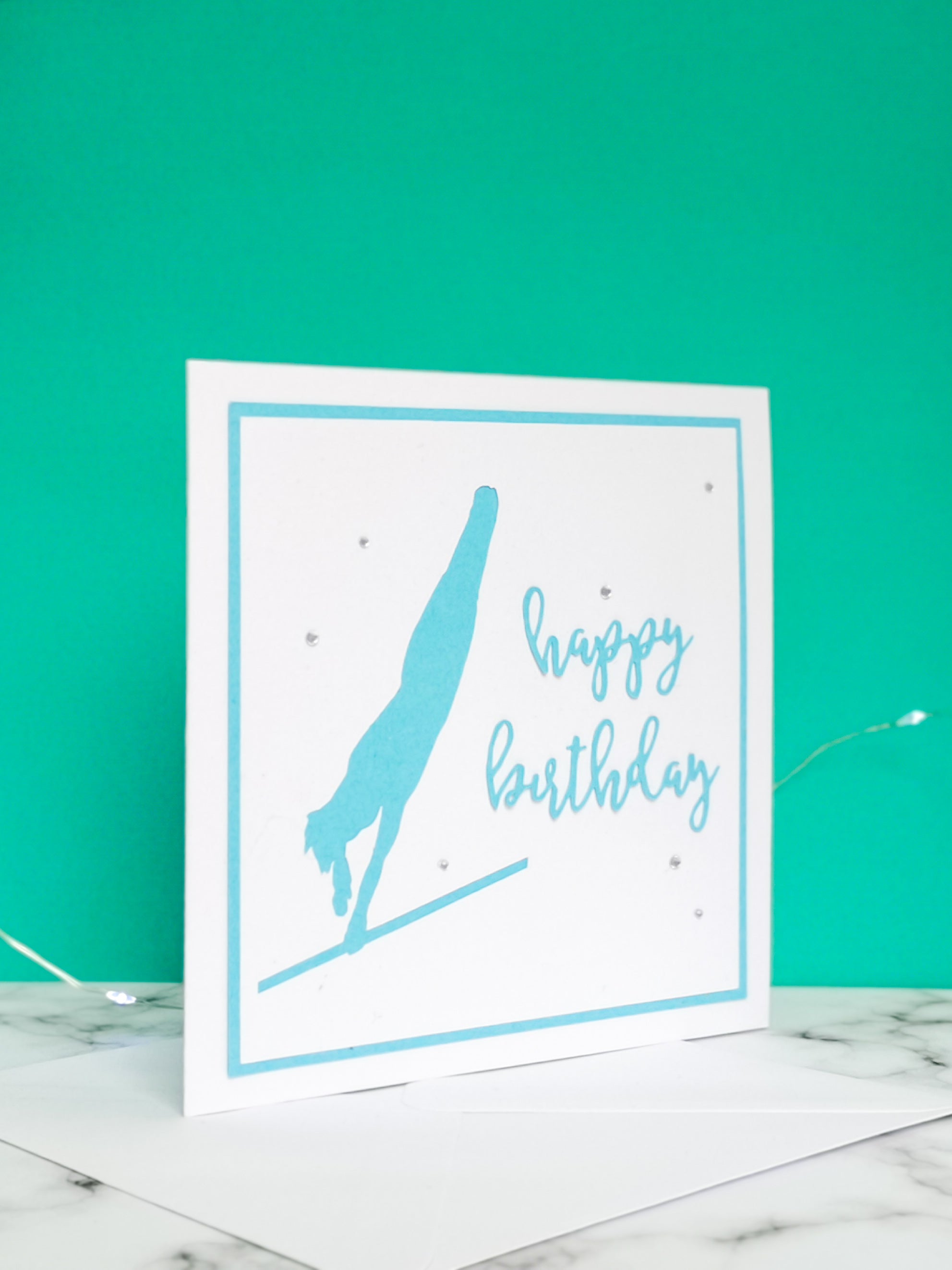 Blind Turn | Handmade Large Square Silhouette Birthday Card | The Bright Edition