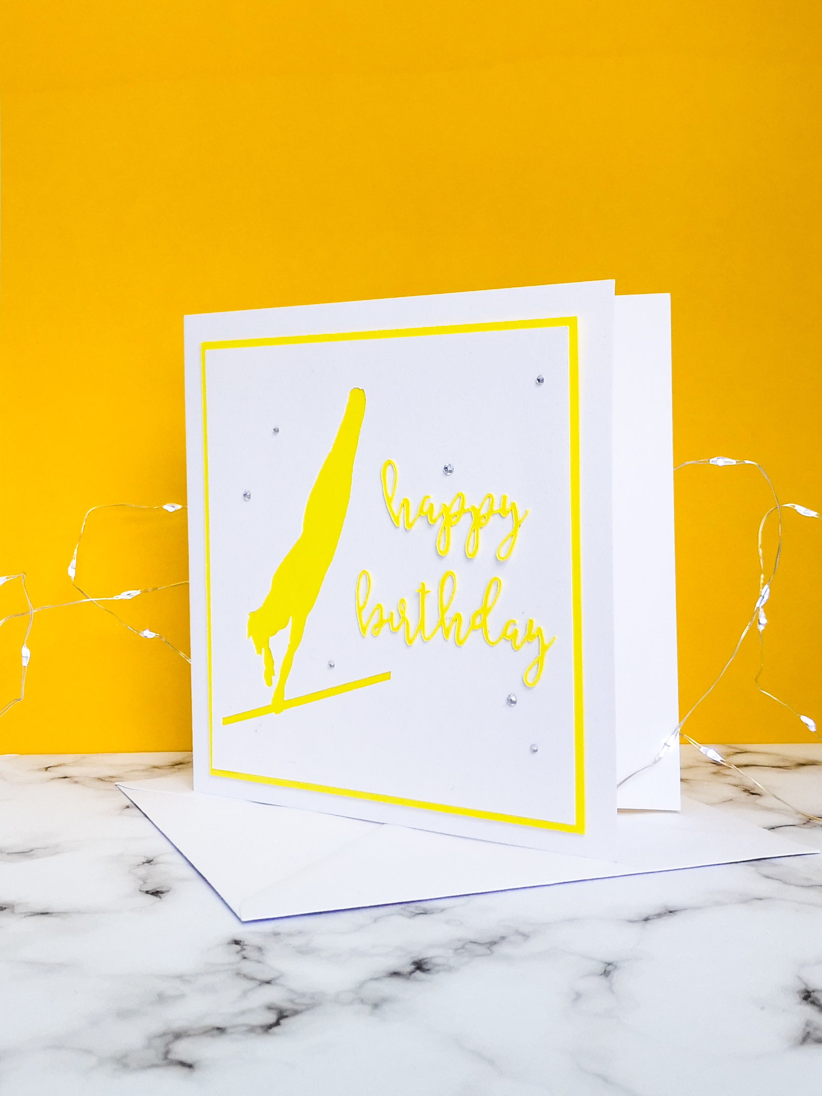 Blind Turn | Handmade Large Square Silhouette Birthday Card | The Bright Edition