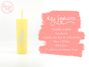 Personalised Gymnastics Rhinestone Tumbler with Straw | Blind Turn