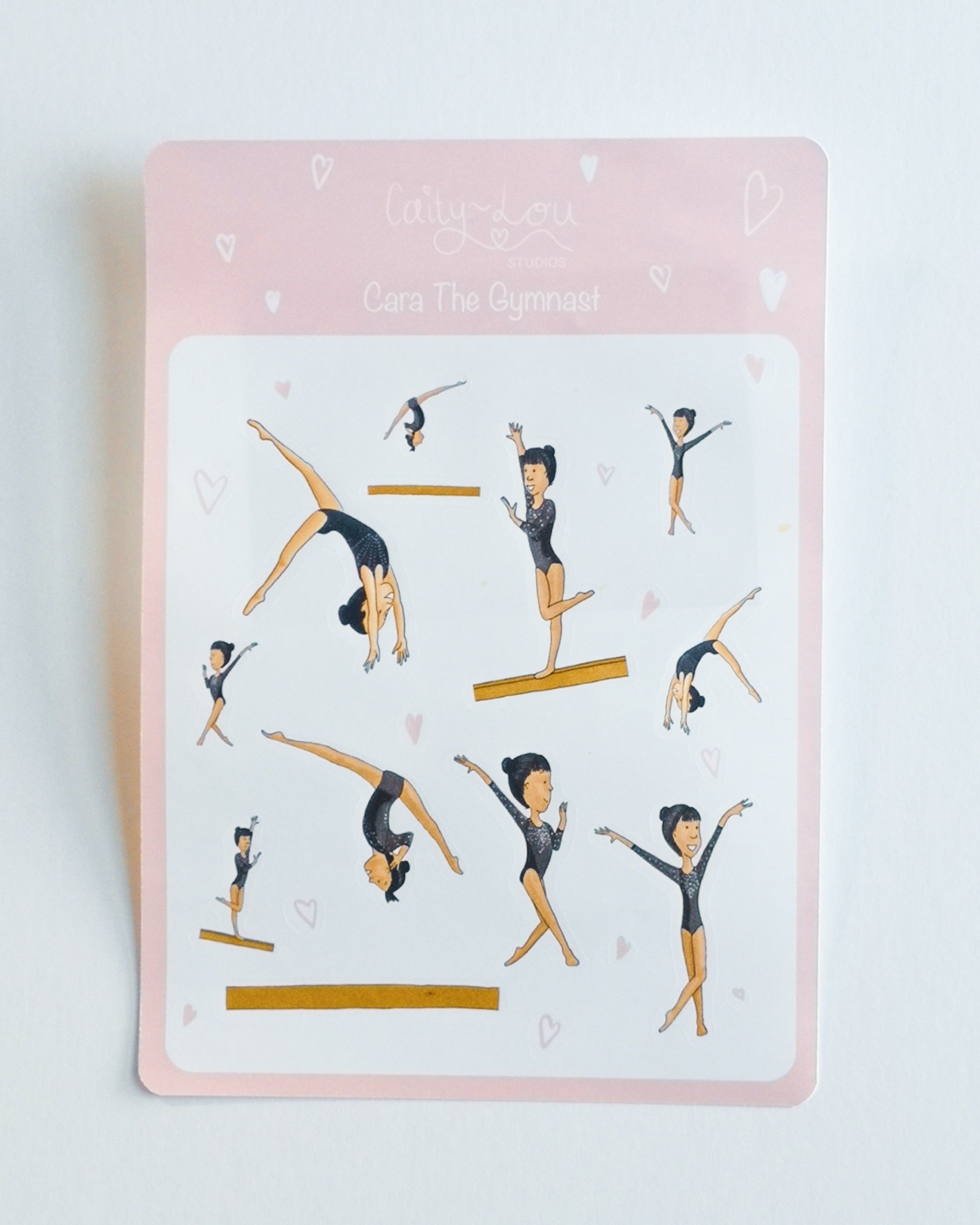 Cara The Gymnast Sticker Sheet | Gymnastics Illustrated Sticker Set