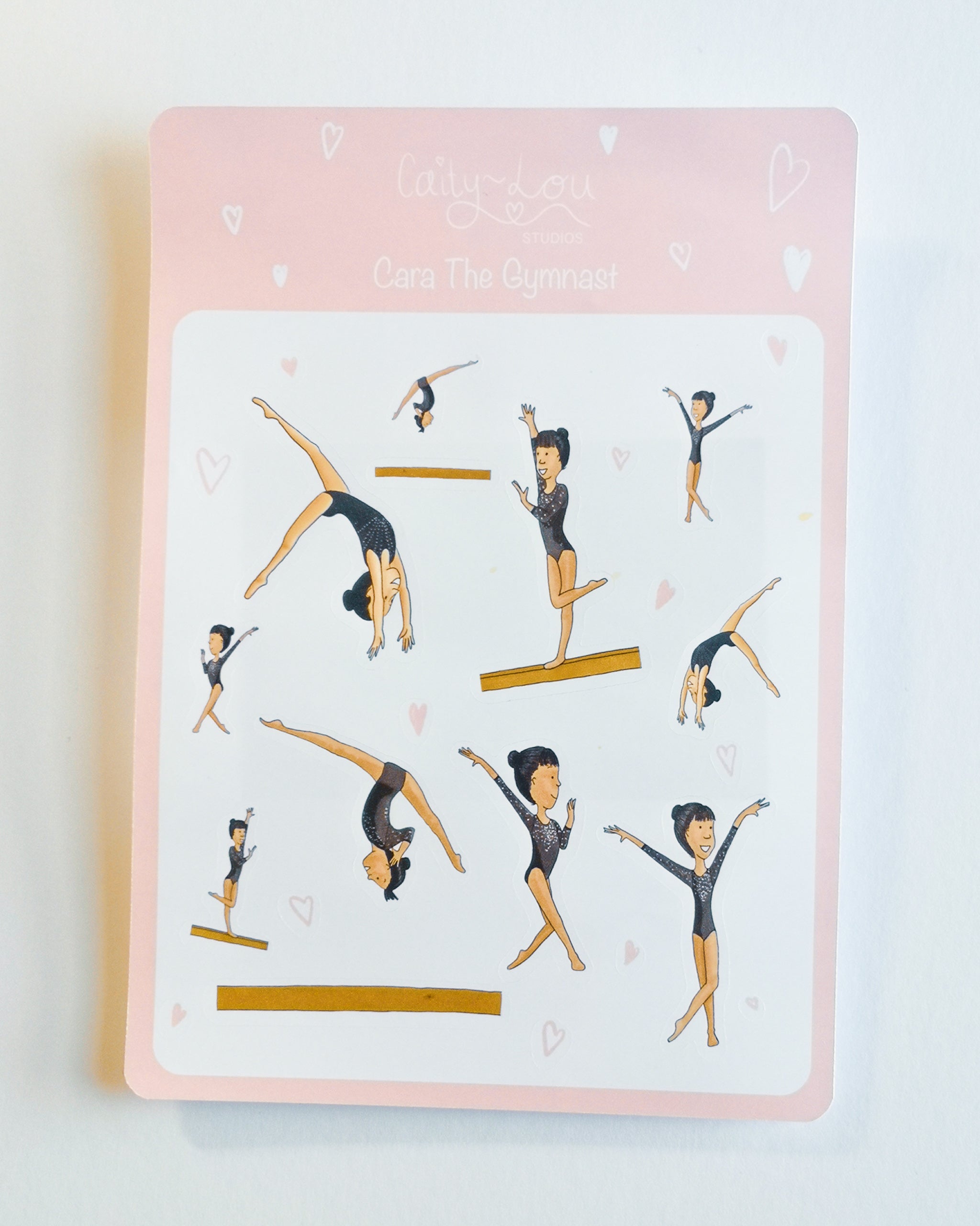 Cara The Gymnast Sticker Sheet | Gymnastics Illustrated Sticker Set