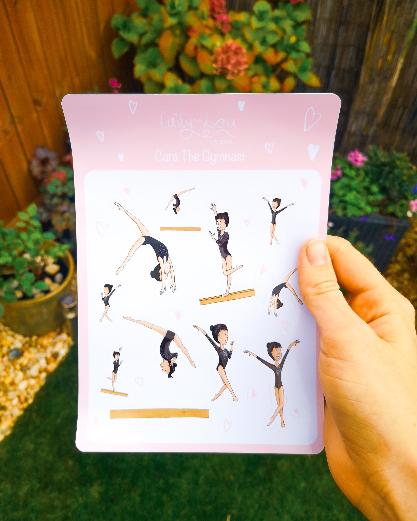 Cara The Gymnast Sticker Sheet | Gymnastics Illustrated Sticker Set