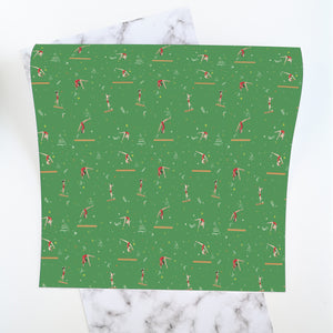 Mixed Pack Boys Gymnastics Christmas Wrapping Paper Sheets | Blue, Red & Green