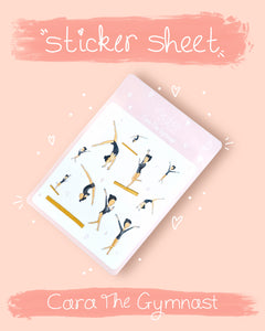 Cara The Gymnast Sticker Sheet | Gymnastics Illustrated Sticker Set