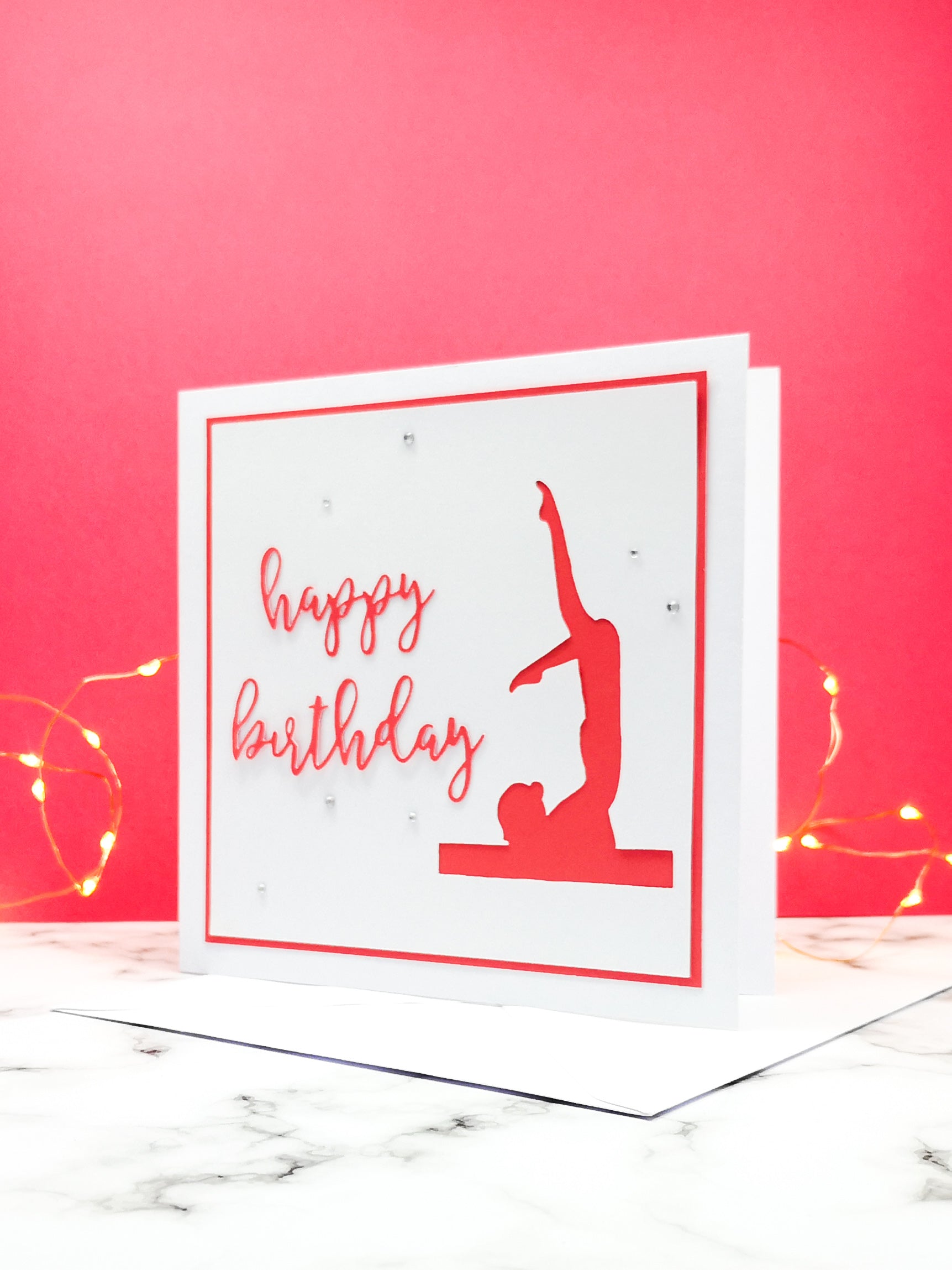 Chest Stand | Handmade Large Square Silhouette Birthday Card | The Bright Edition