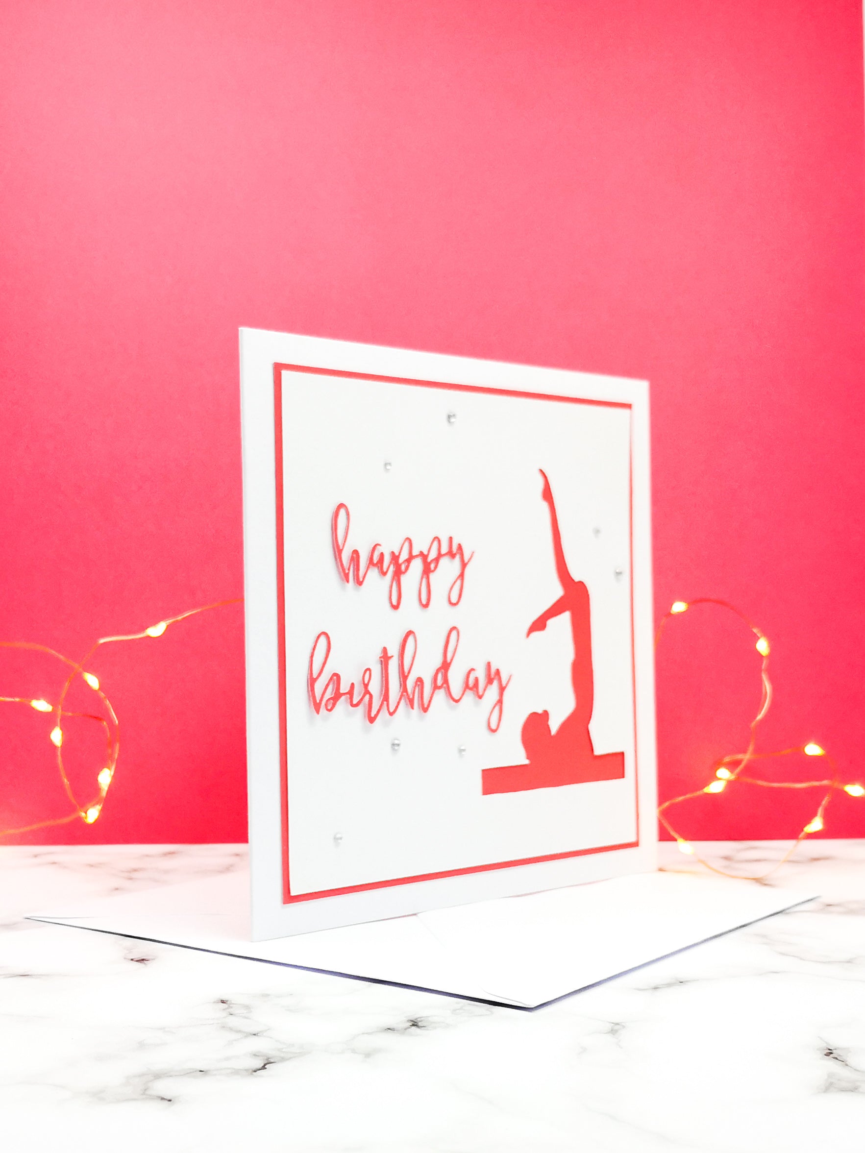 Chest Stand | Handmade Large Square Silhouette Birthday Card | The Bright Edition