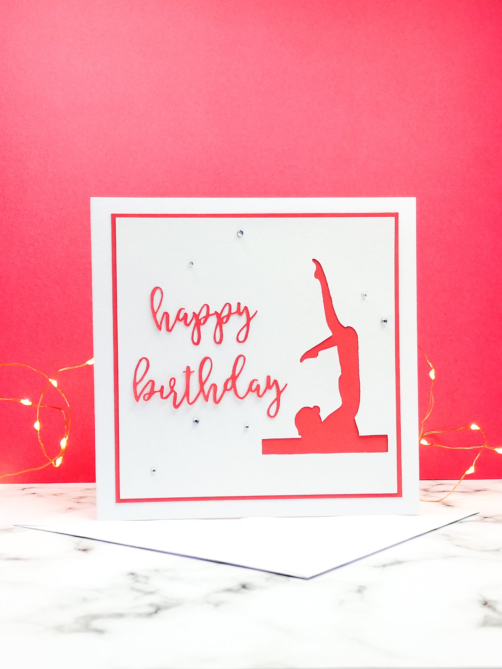 Chest Stand | Handmade Large Square Silhouette Birthday Card | The Bright Edition