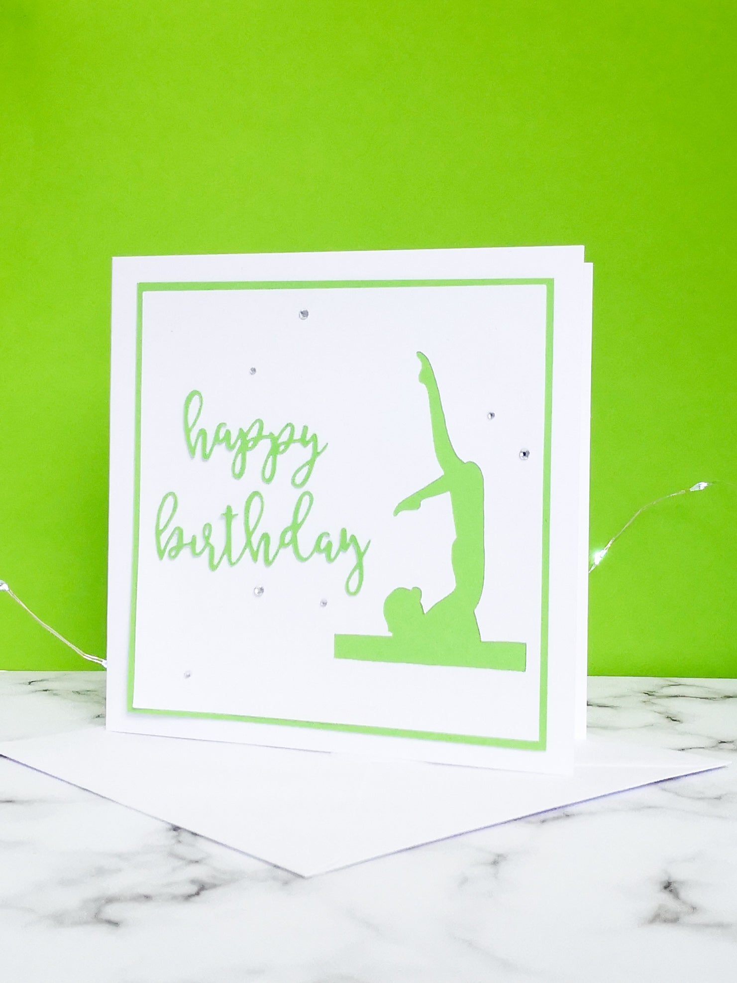 Chest Stand | Handmade Large Square Silhouette Birthday Card | The Bright Edition