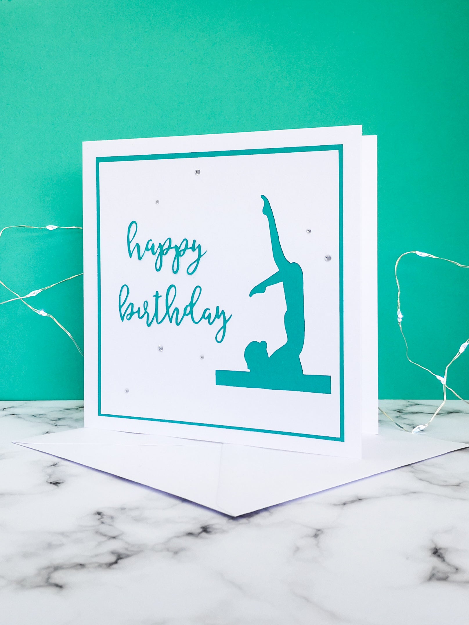 Chest Stand | Handmade Large Square Silhouette Birthday Card | The Bright Edition