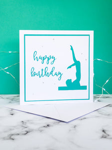 Chest Stand | Handmade Large Square Silhouette Birthday Card | The Bright Edition