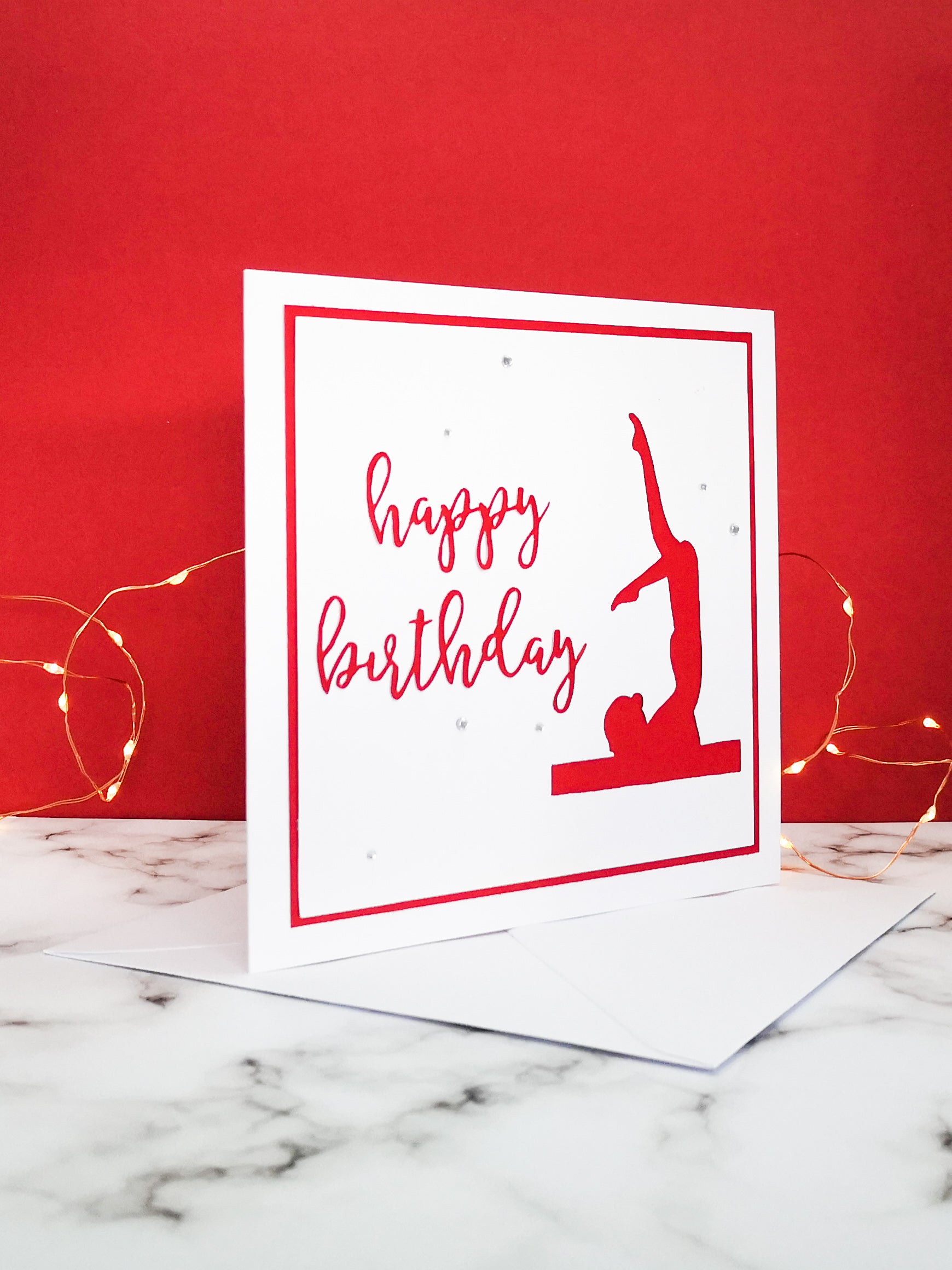 Chest Stand | Handmade Large Square Silhouette Birthday Card | The Bright Edition