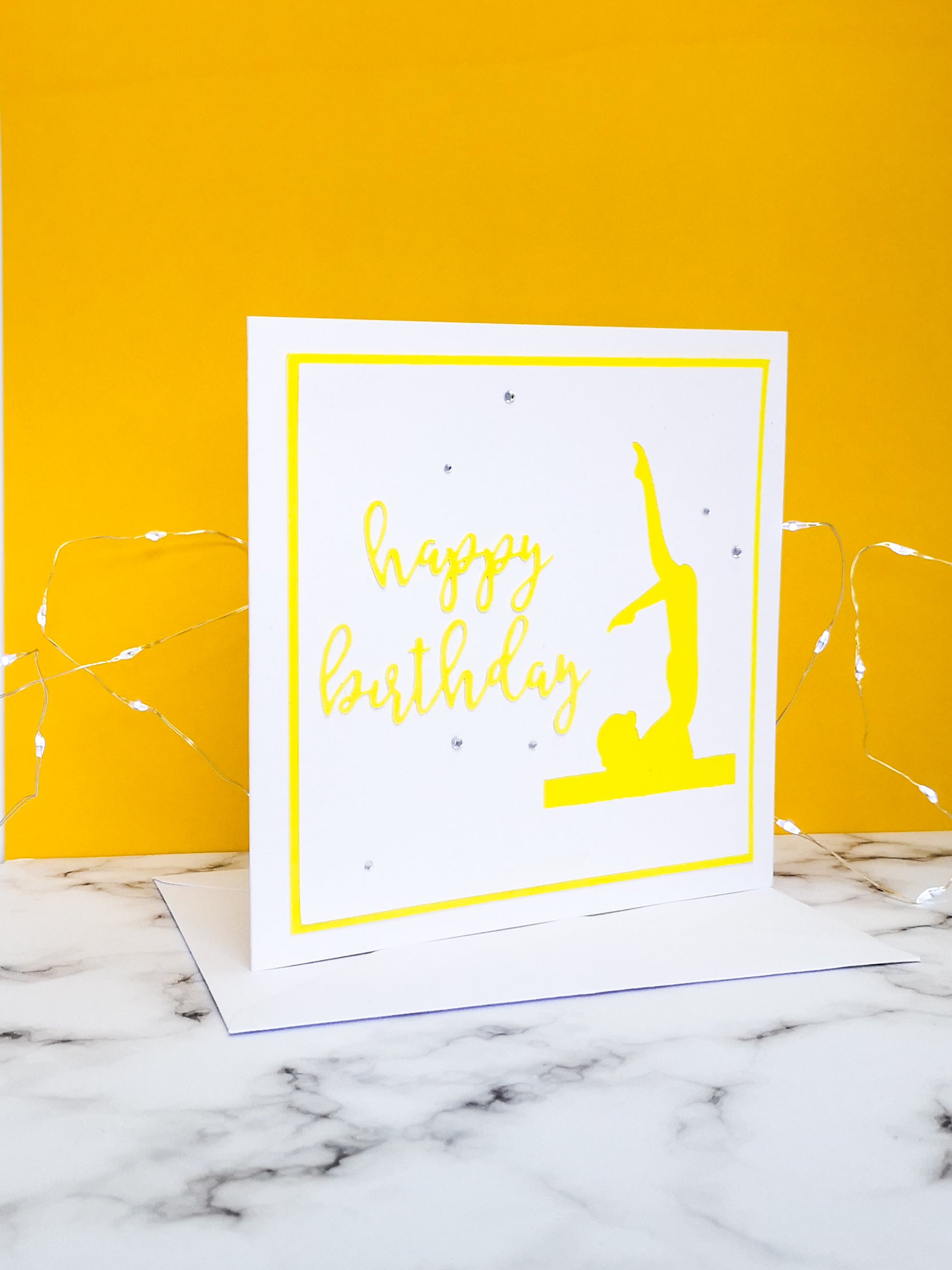 Chest Stand | Handmade Large Square Silhouette Birthday Card | The Bright Edition